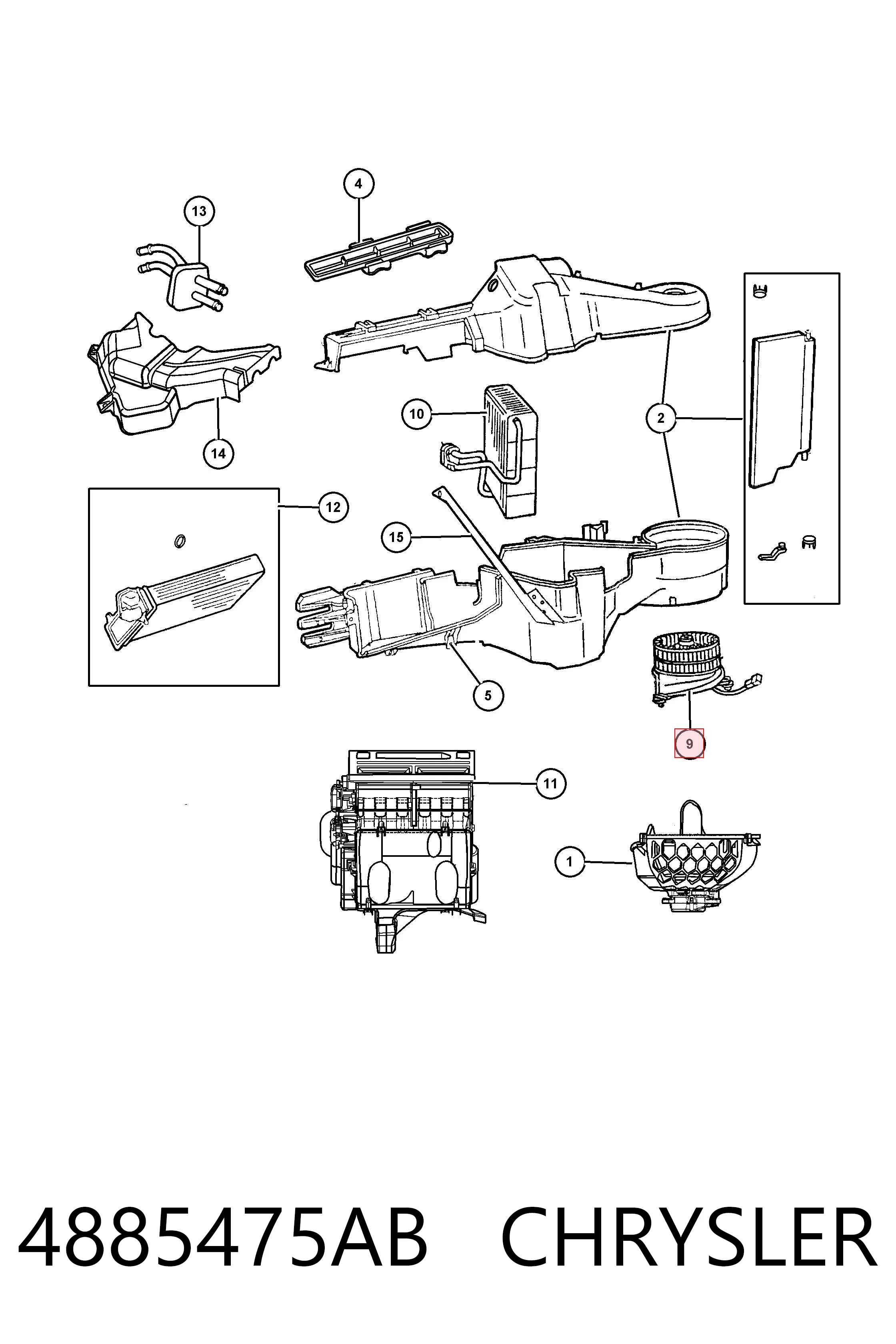 Ventilador habitáculo K04885475AB Fiat/Alfa/Lancia