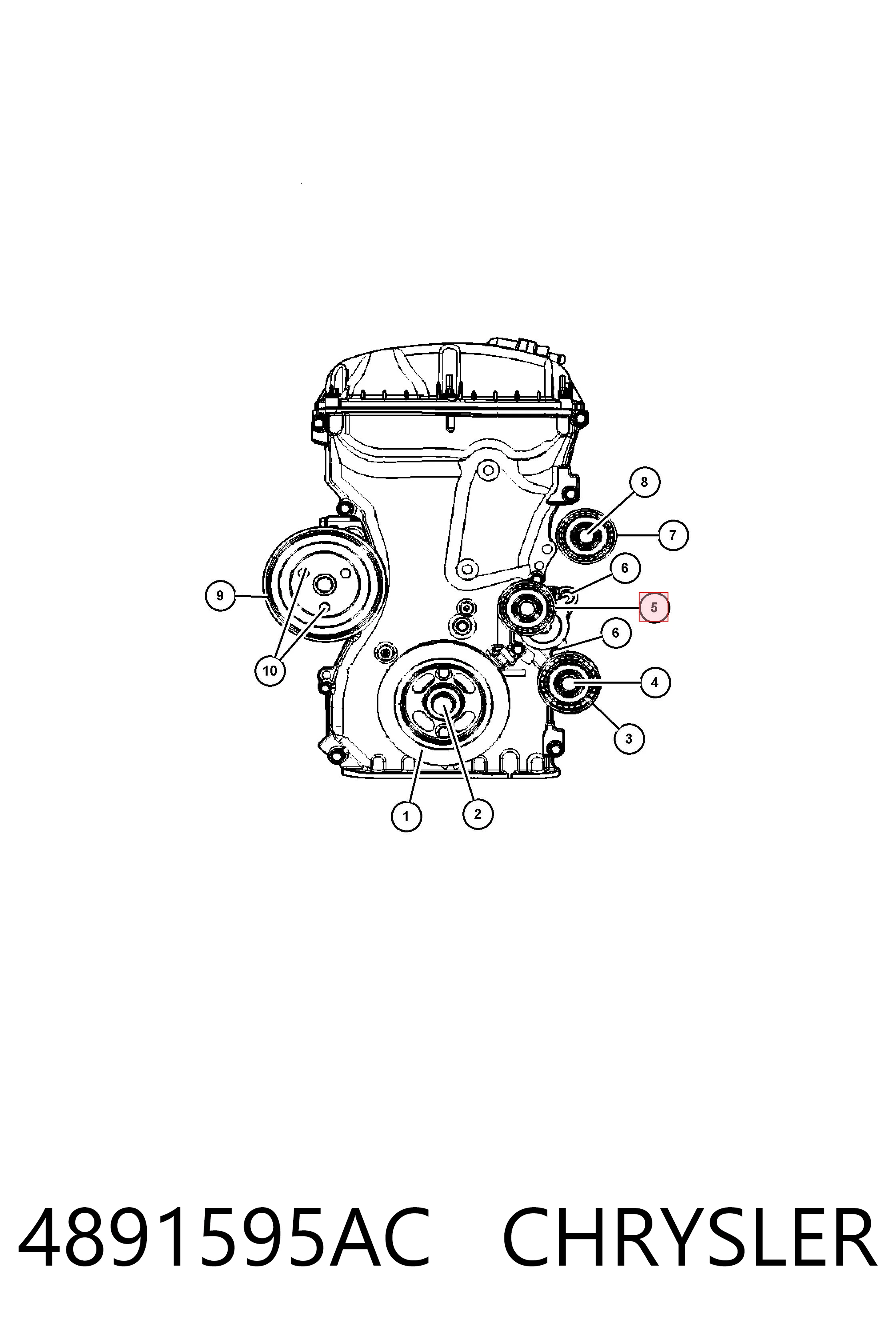 4891595AC Chrysler Tensor de correa de alternador