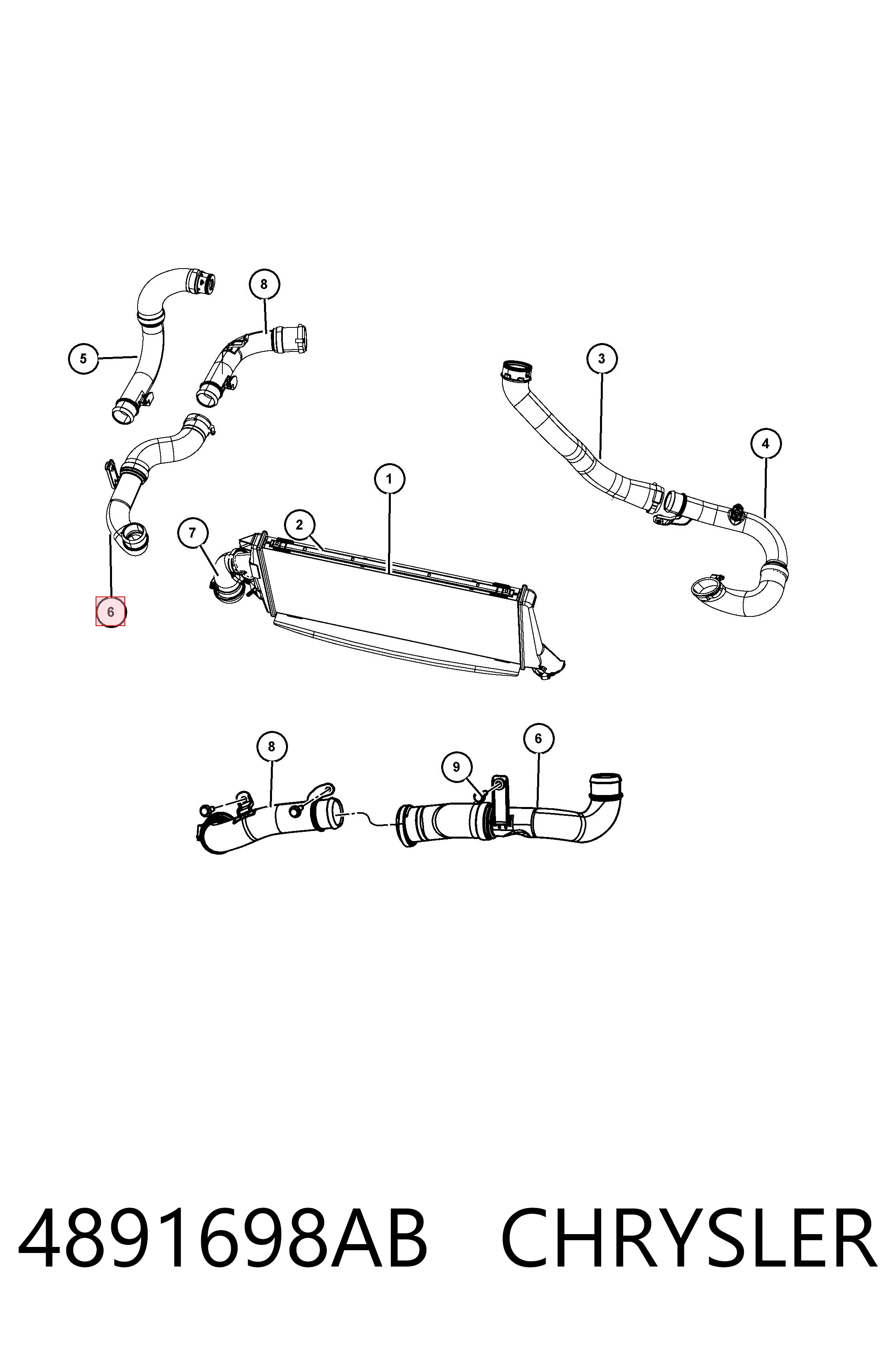 Manguera del intercooler Fiat/Alfa/Lancia K04891698AB precio, desde 34,55 EUR