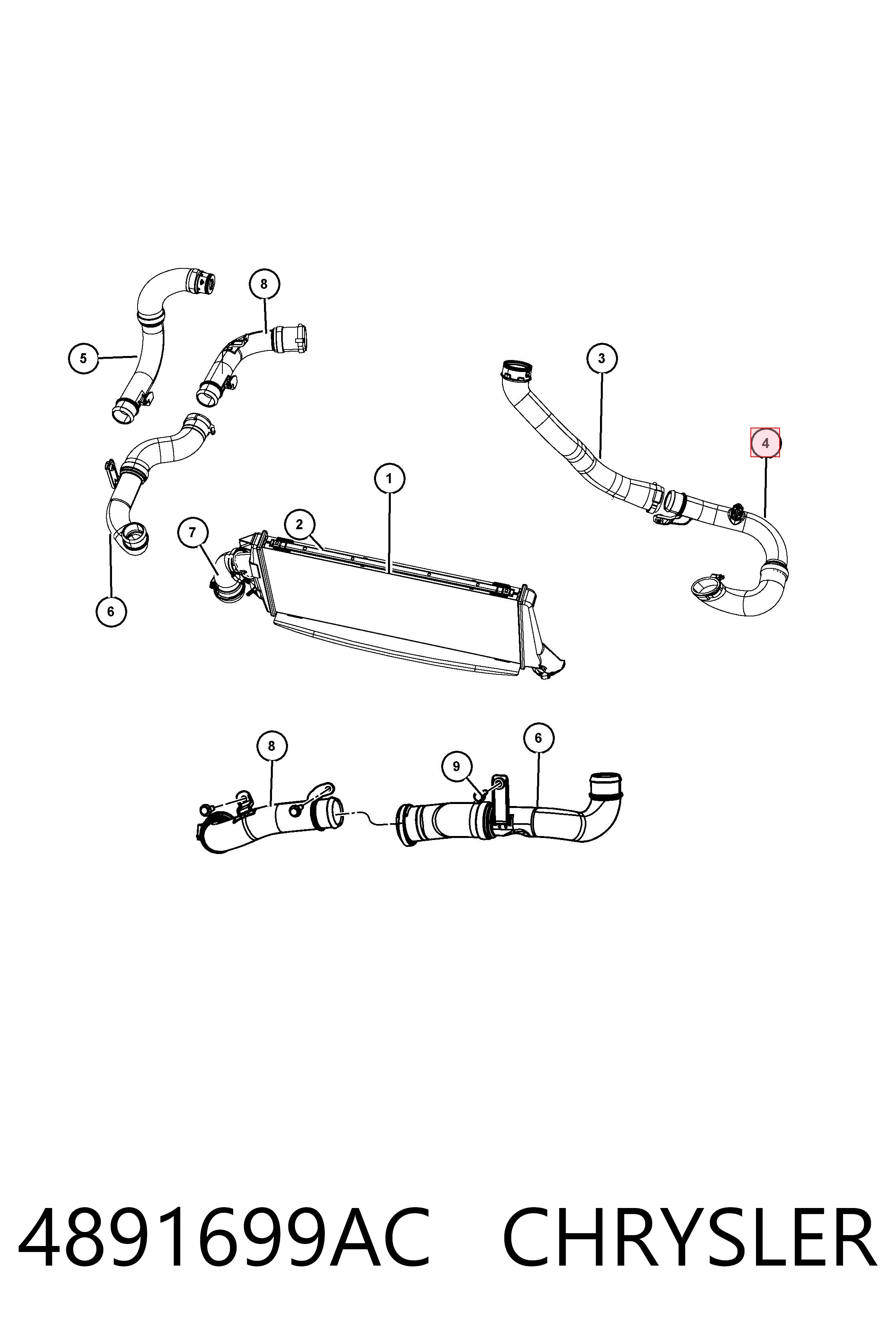 Tubo intercooler 4891699AC CHRYSLER