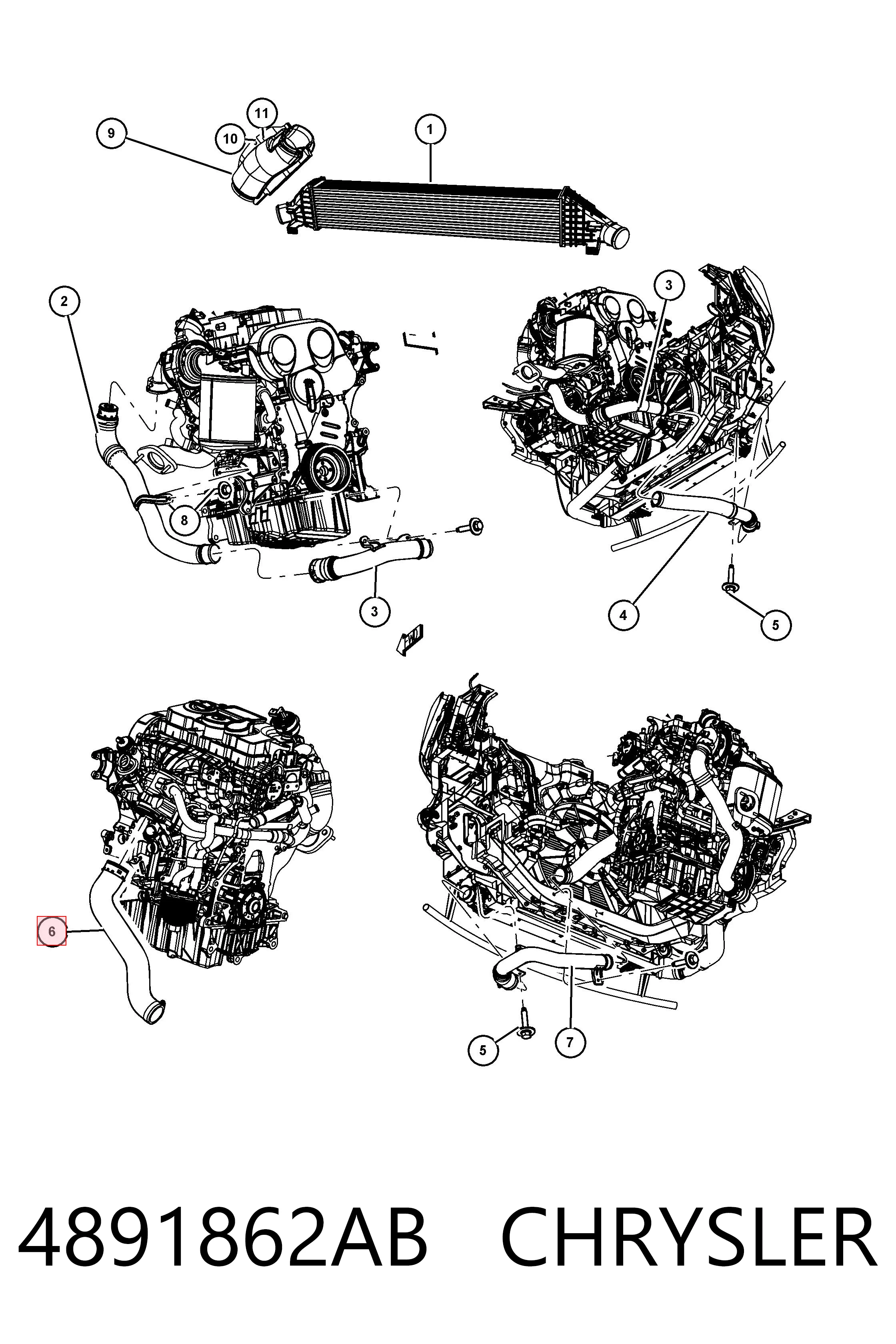 Manguera del intercooler VAG 04891862AB precio, desde 37,90 EUR