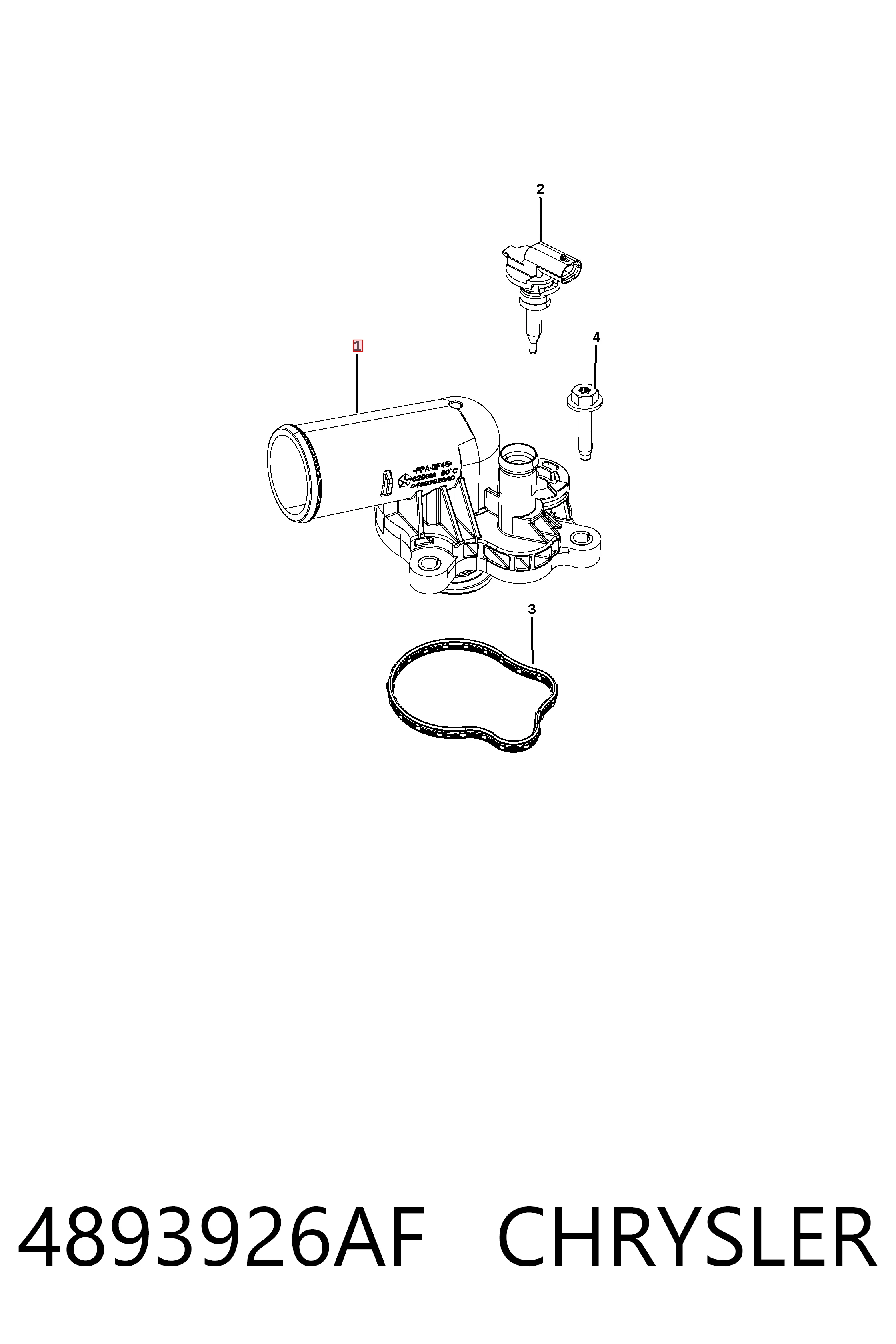 Caja de termostato K04893926AF Fiat/Alfa/Lancia