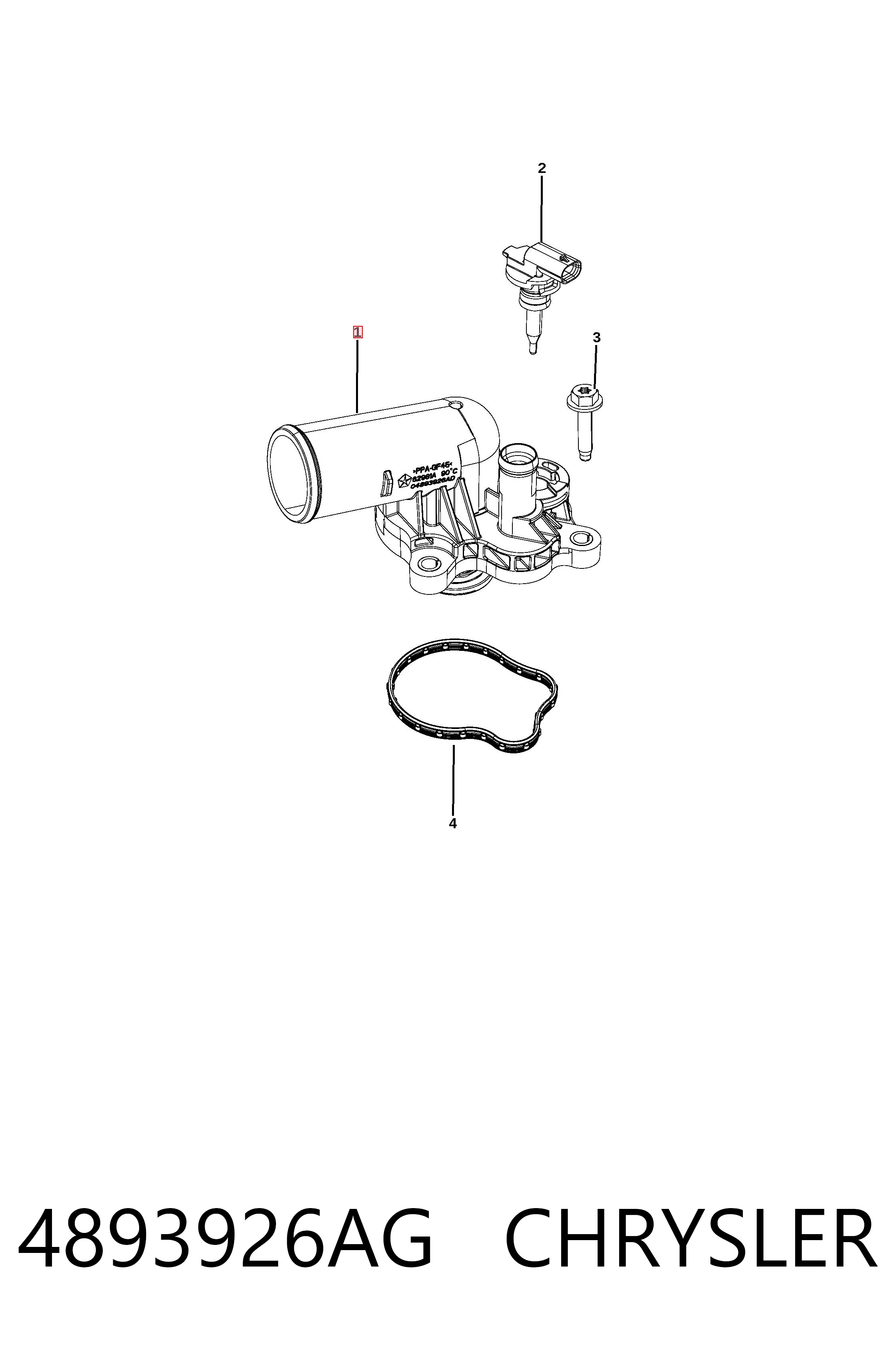 Caja termostato Fiat/Alfa/Lancia K04893926AF