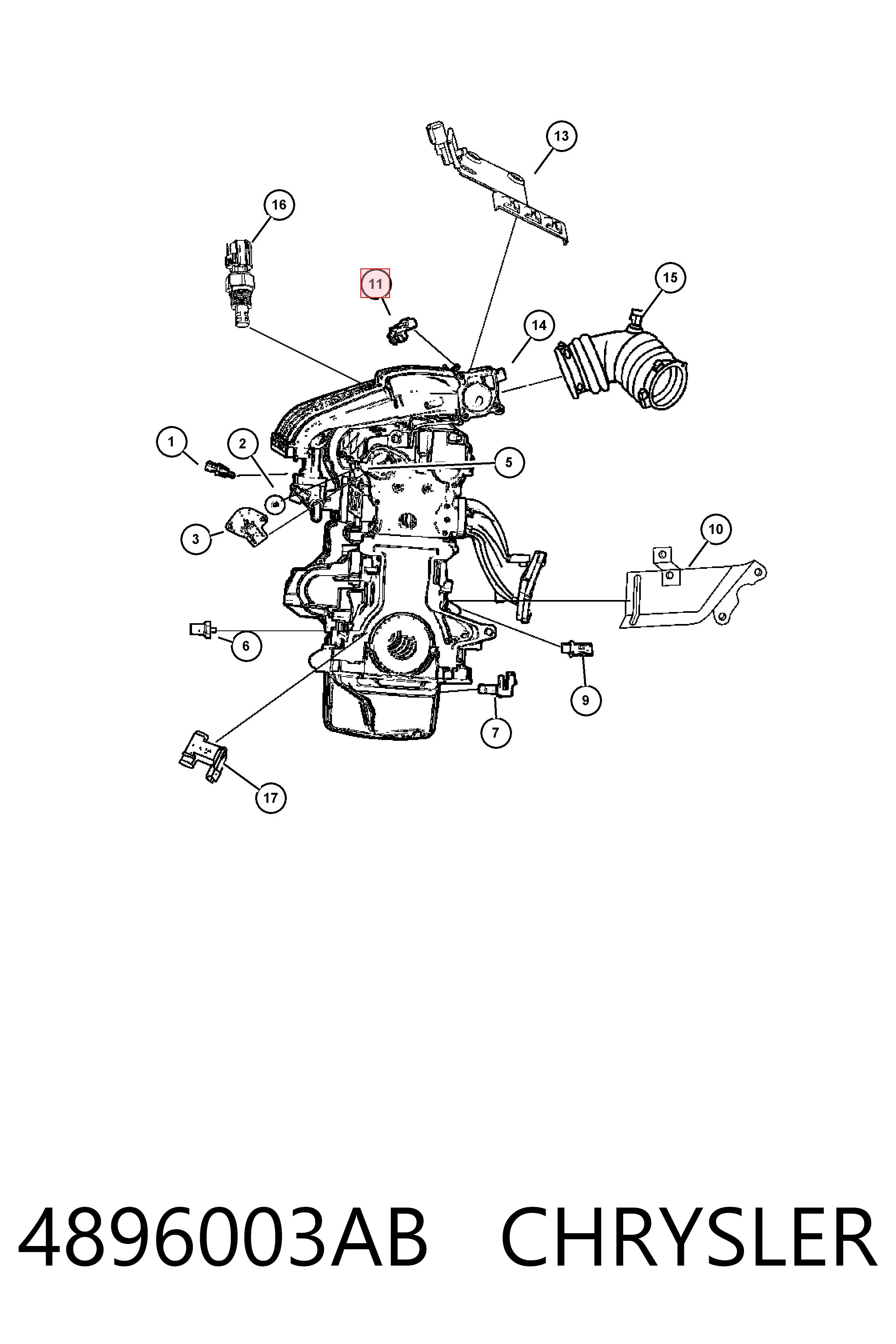 Sensor de presión del colector de admisión K04896003AB Fiat/Alfa/Lancia
