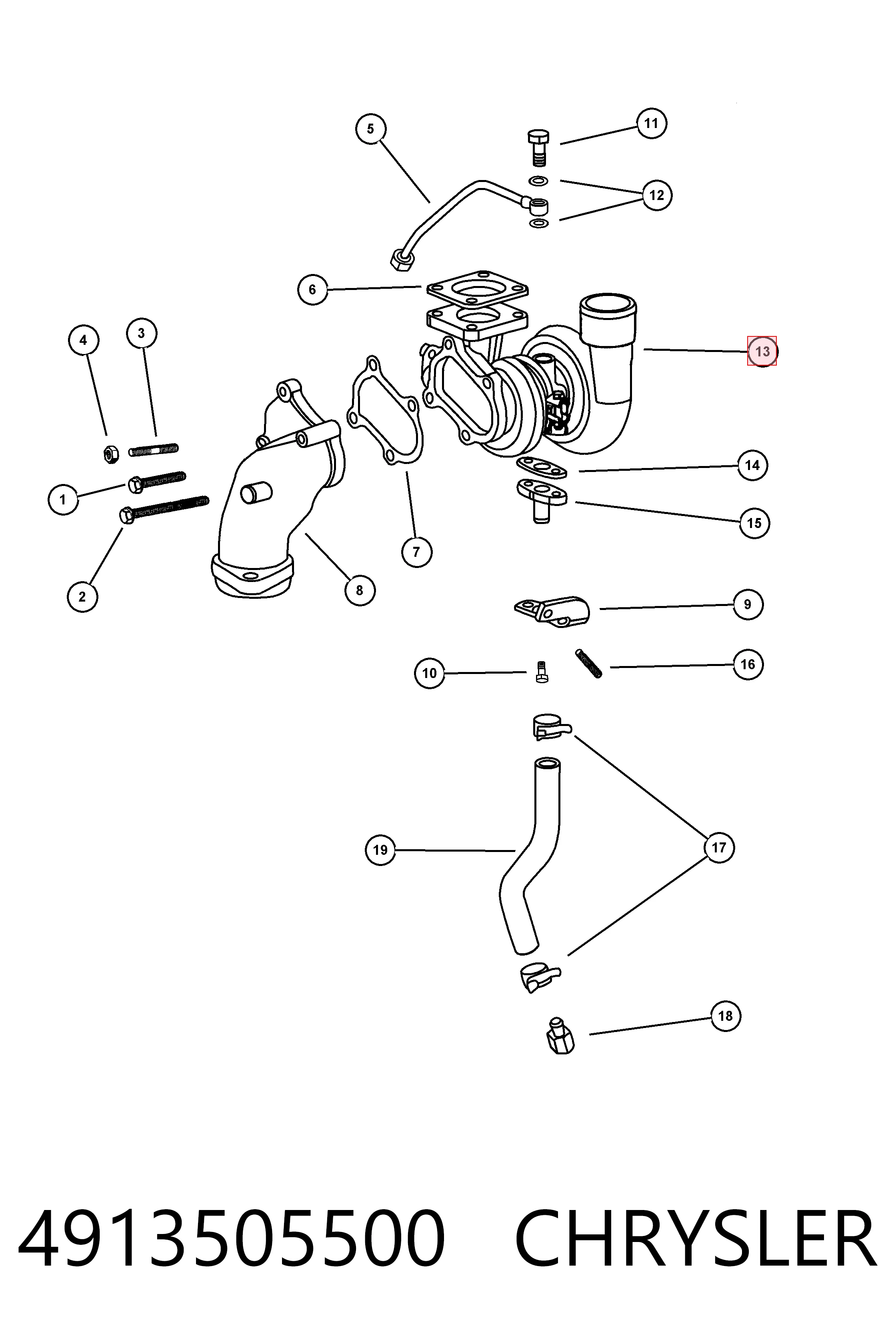 4913505500 VAG Turbo para motor