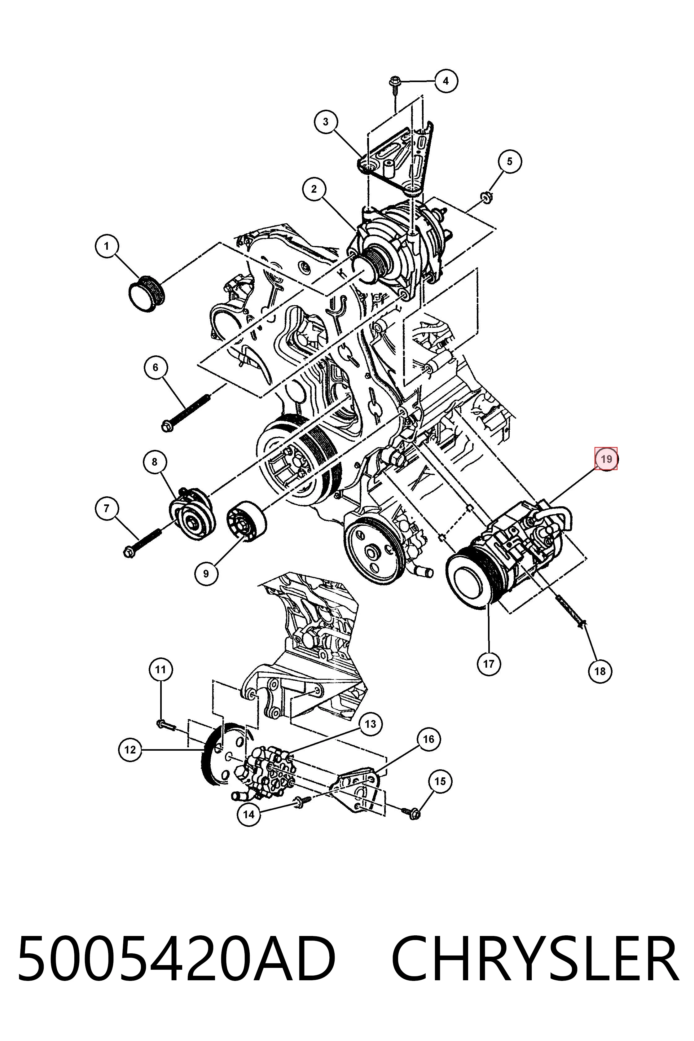 5005420AD Chrysler Compresor climatizador