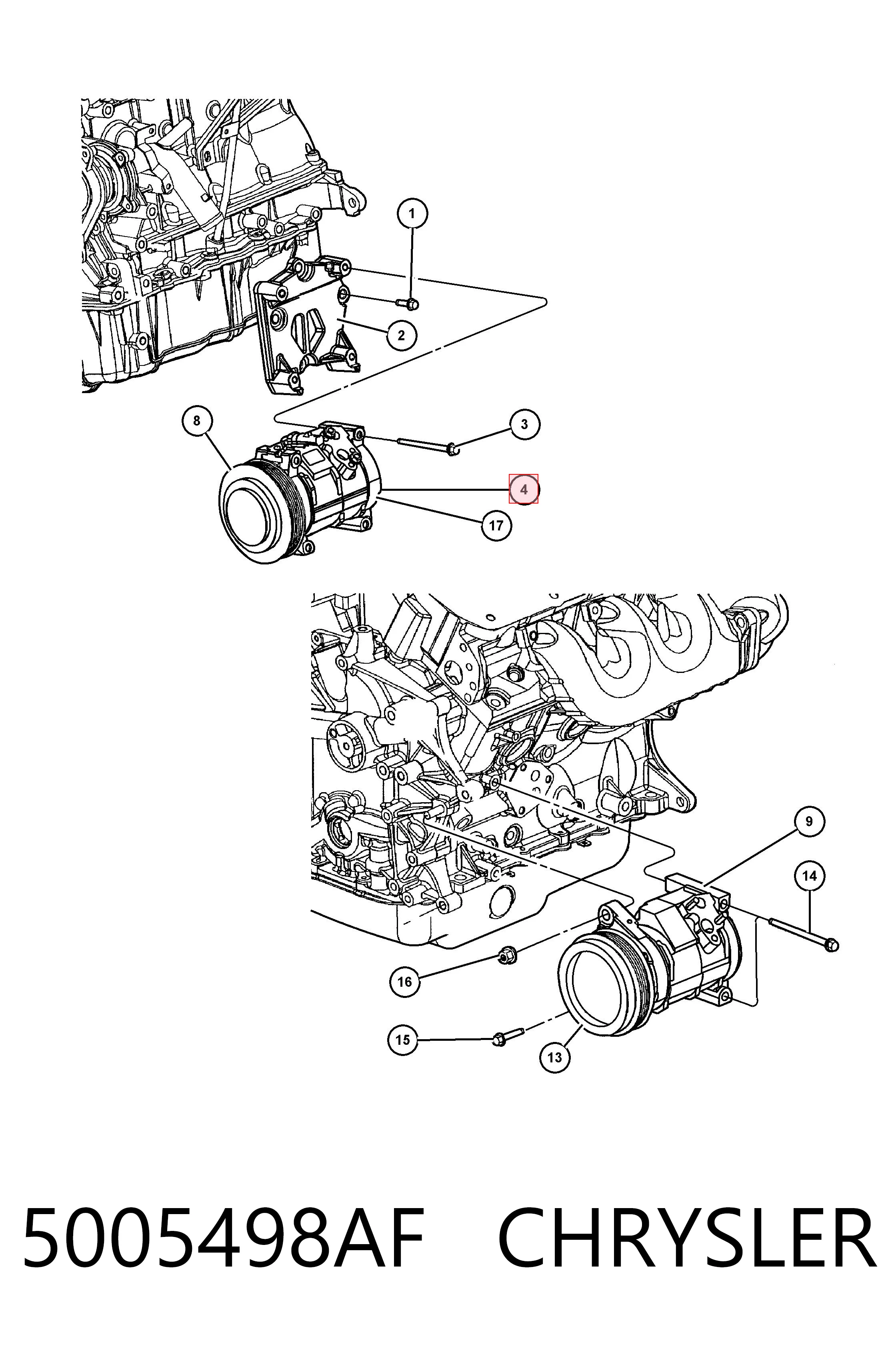 5005498AF Chrysler Compresor climatizador