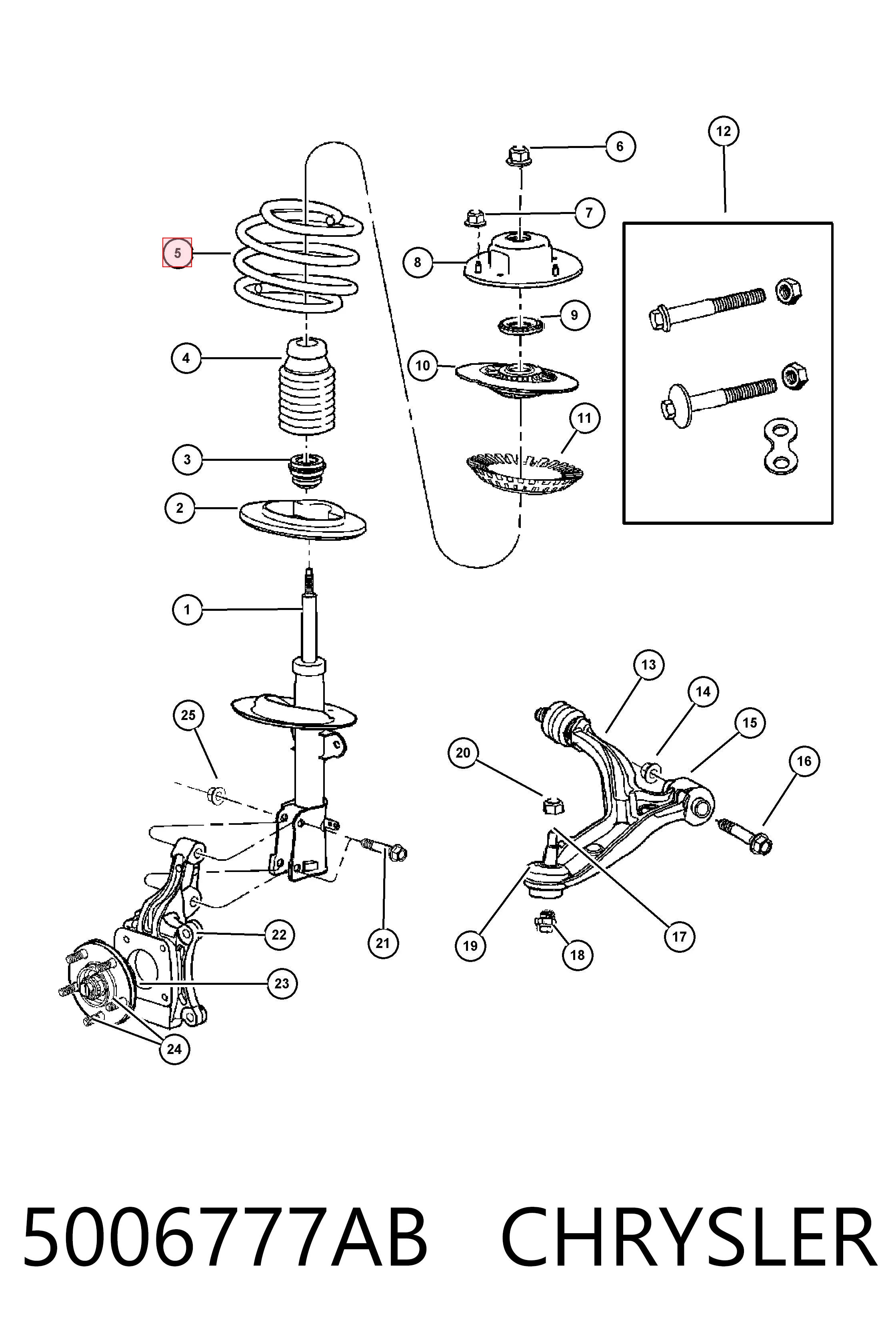 5006777AB Chrysler Muelle delantero izquierdo