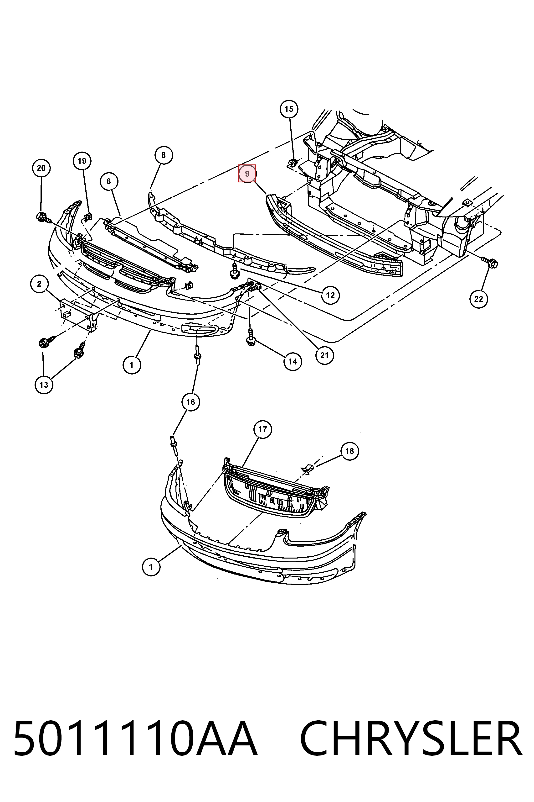 Refuerzo de parachoques delantero Chrysler Voyager II GS monovolumen (1995 - 2001) precio, desde 81,31 EUR