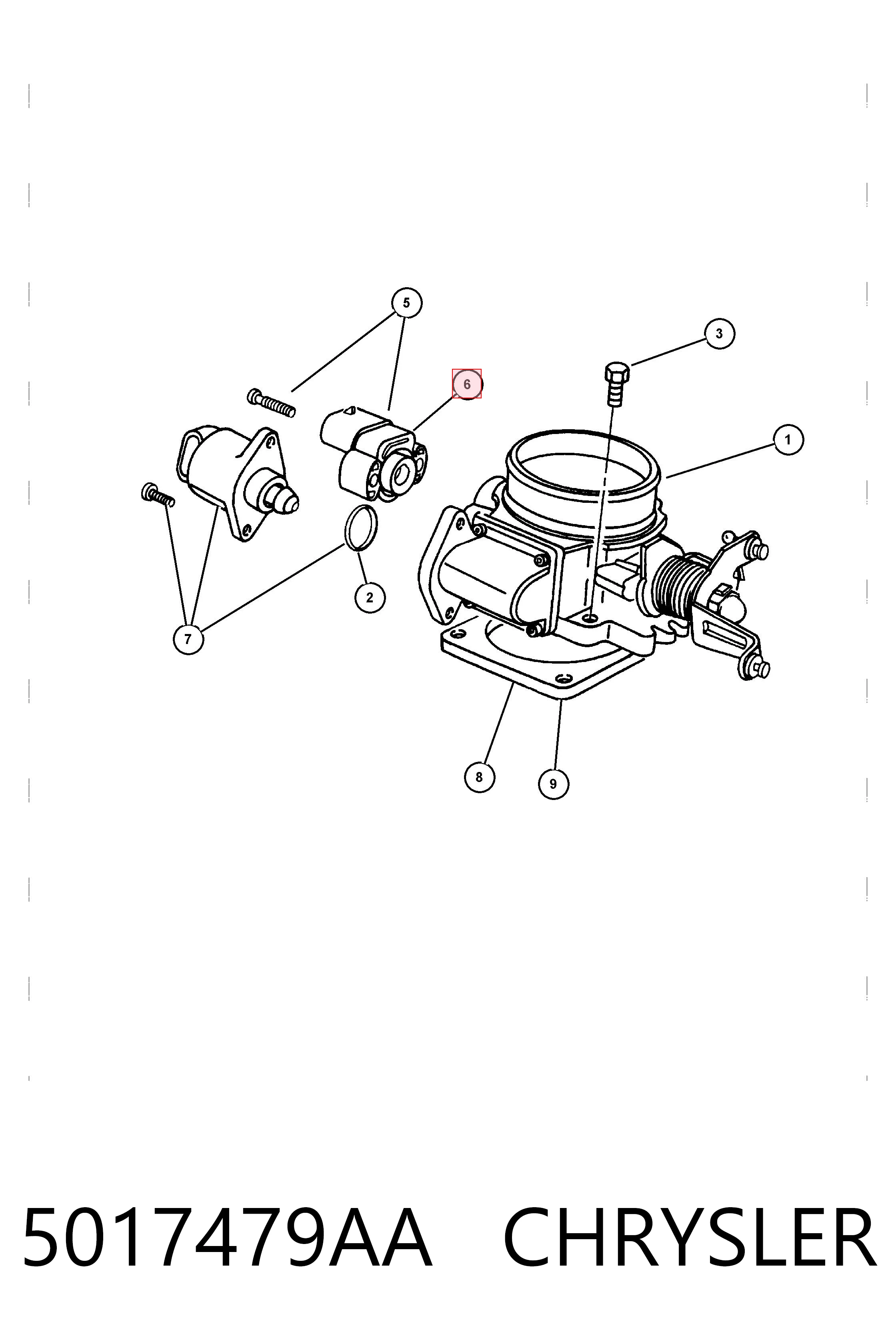 5017479AA Chrysler Sensor de posición del acelerador
