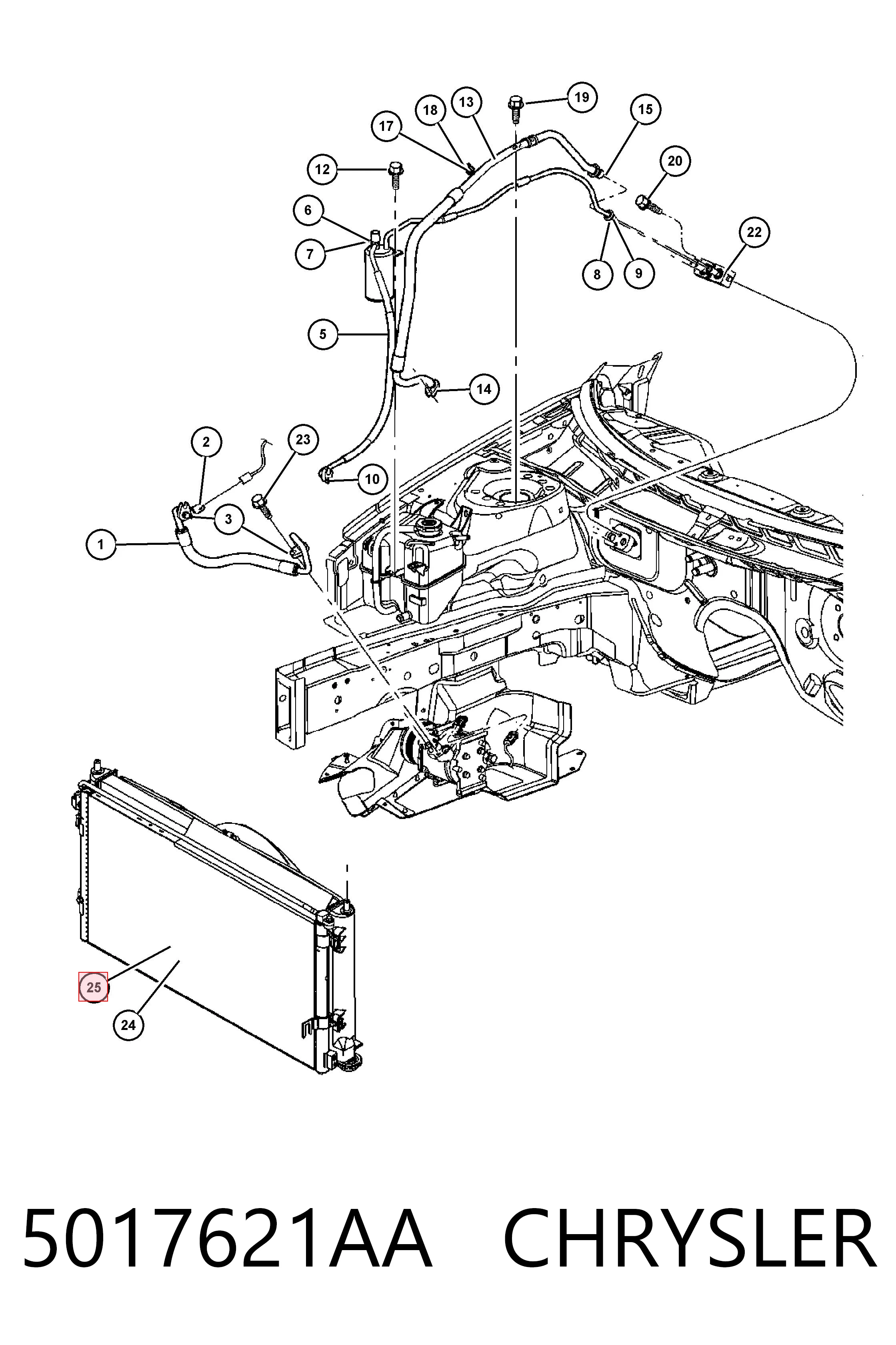 Comprar K05017621AA Fiat/Alfa/Lancia Condensador de aire acondicionado