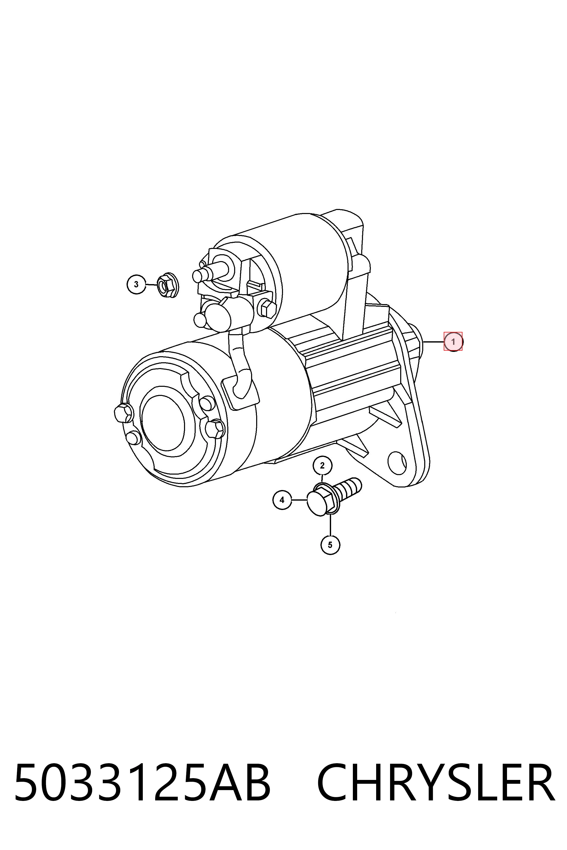 Motor de arranque K05033125AB Fiat/Alfa/Lancia