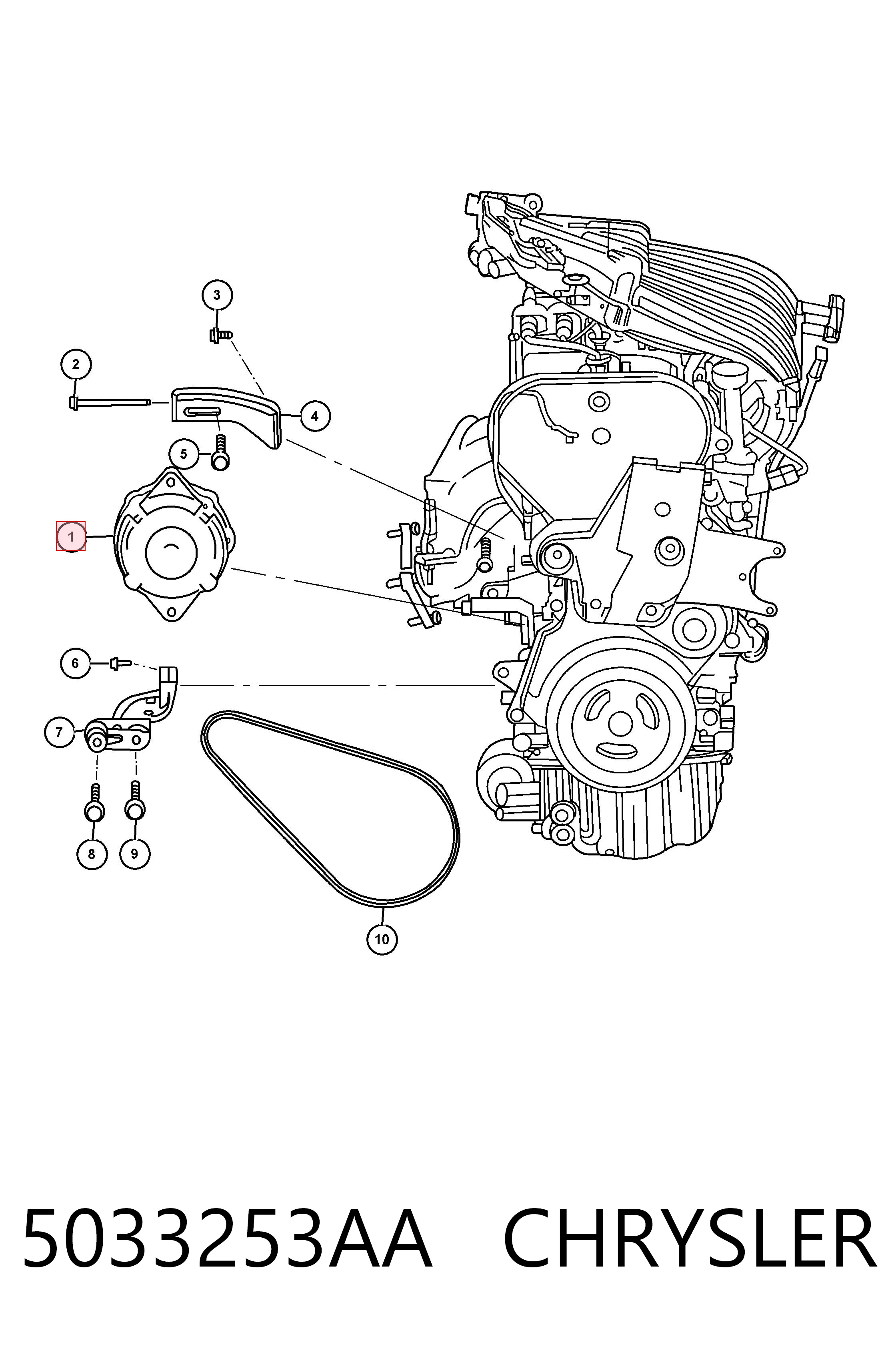 5033253AA Chrysler Alternador de coche