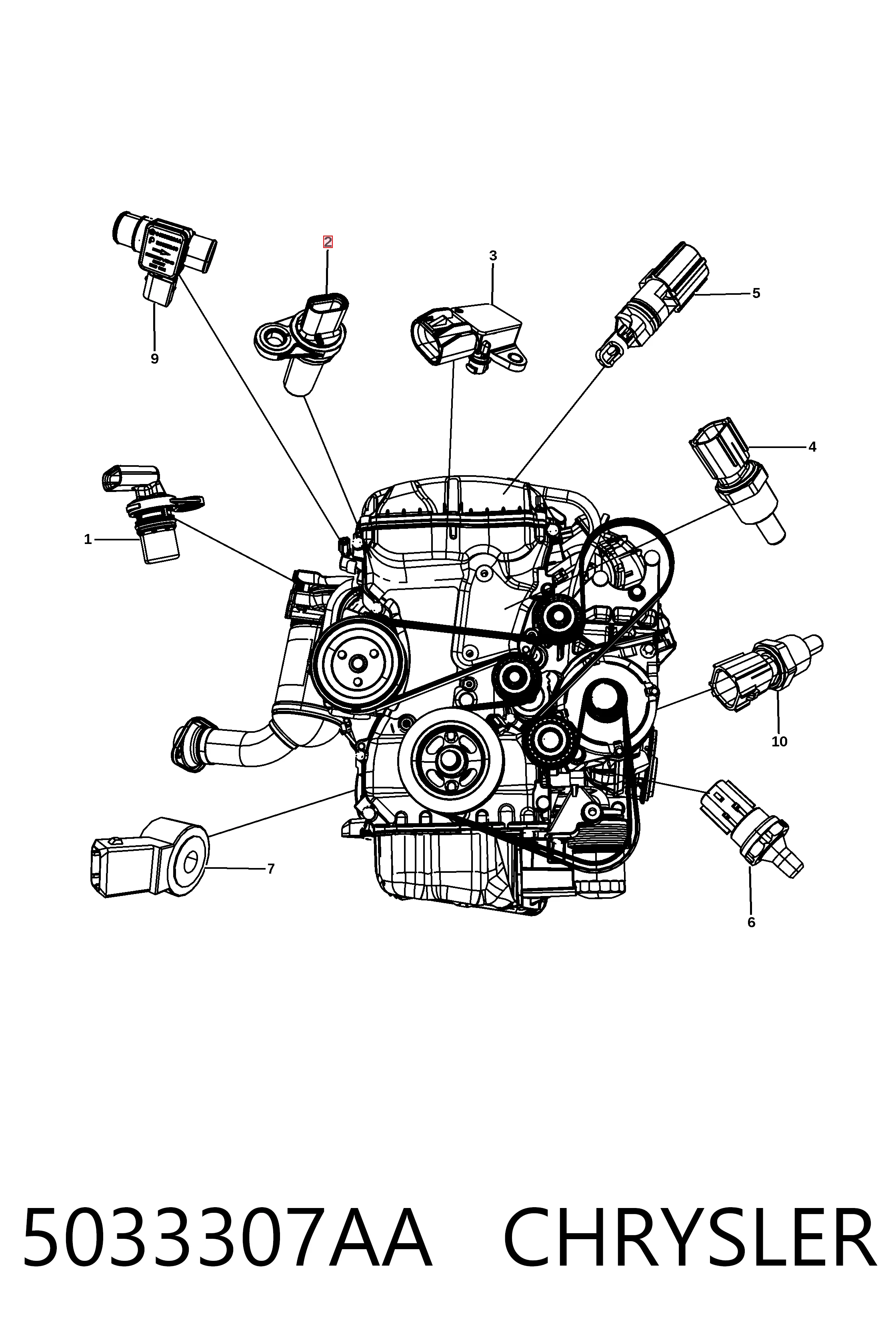 5033307AA Chrysler Sensor de posición del cigüeñal