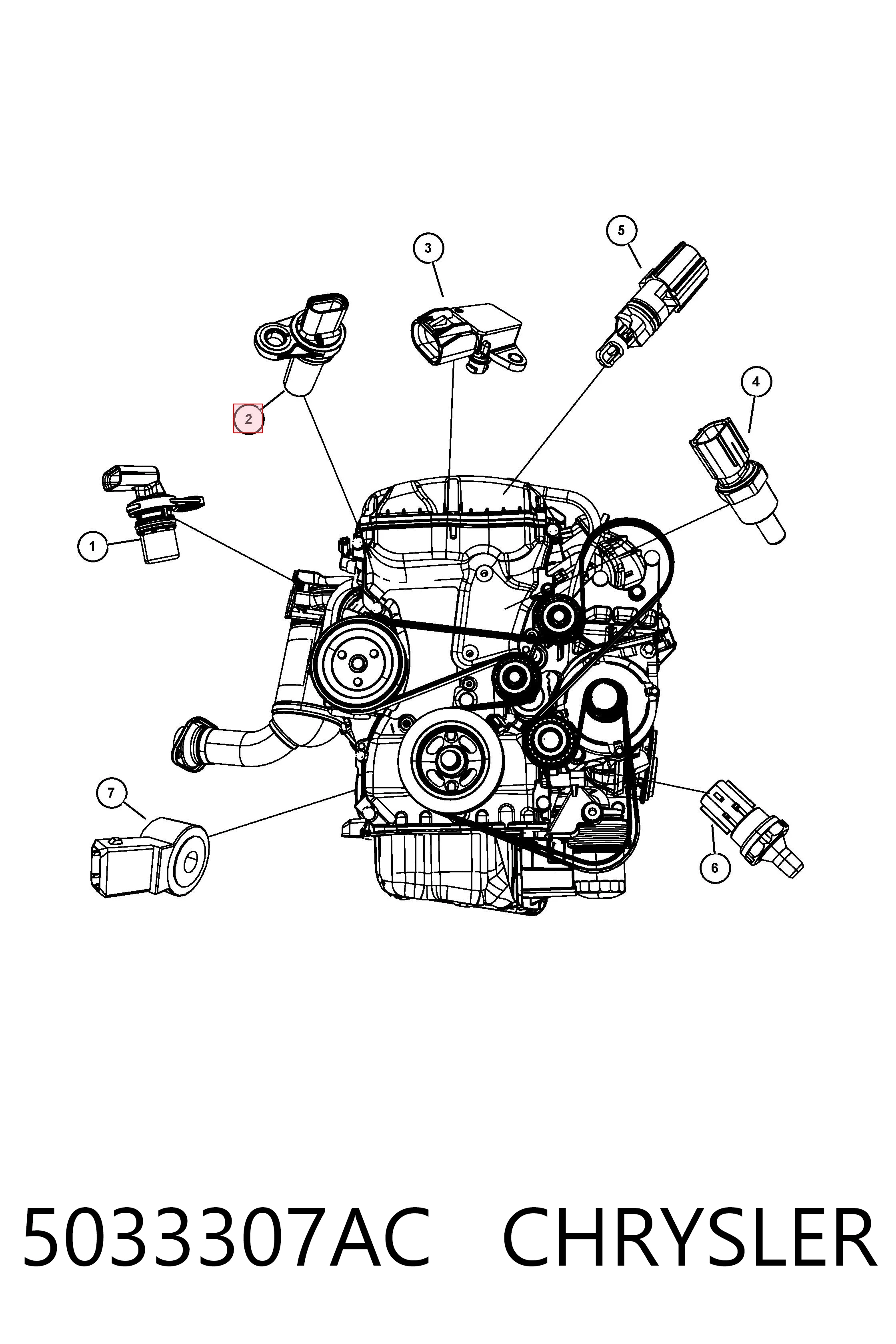 5033307AC Chrysler Sensor de posición del cigüeñal