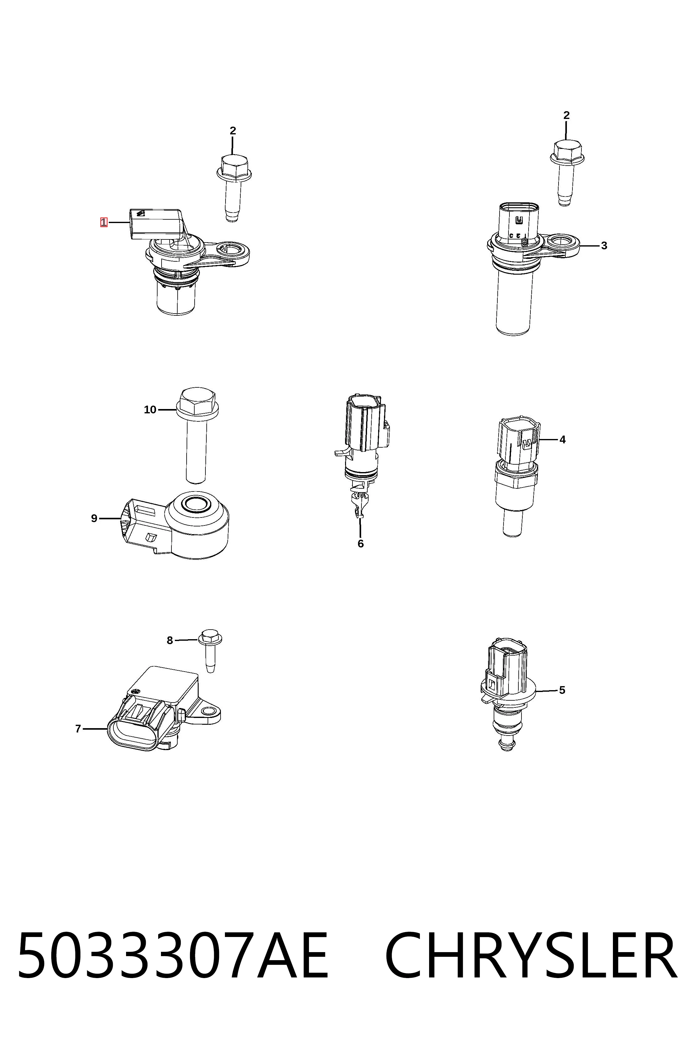 5033307AE Chrysler Sensor de posición del cigüeñal
