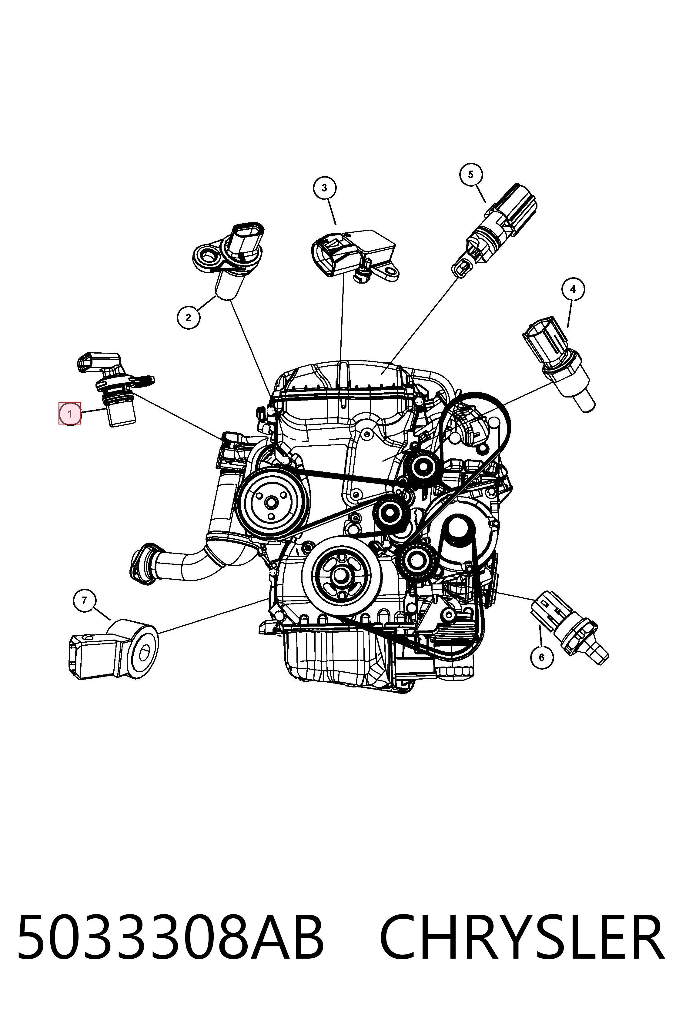 5033308AB Chrysler Sensor posición arbol de levas