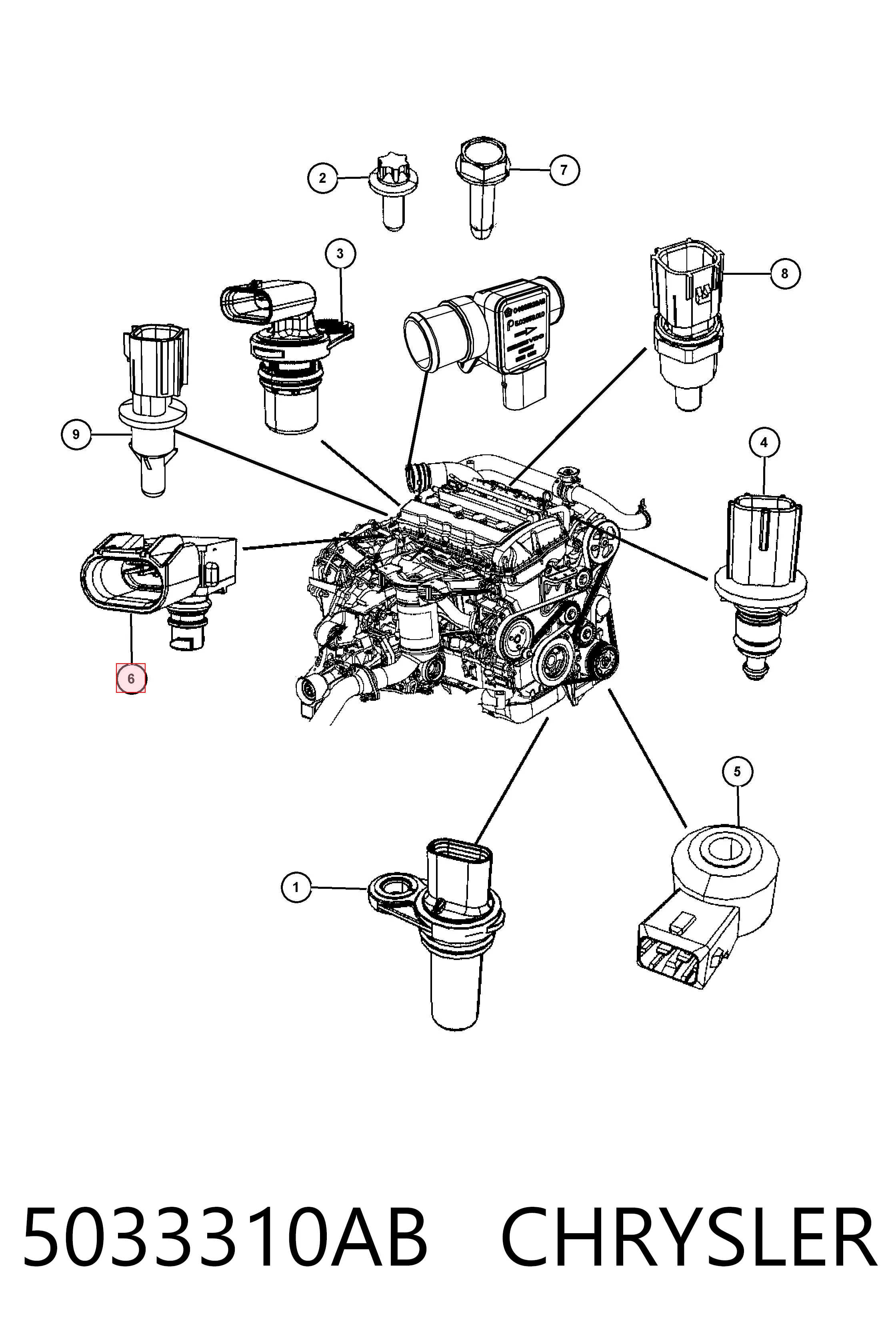 5033310AB Chrysler Sensor De Presion Del Colector De Admision