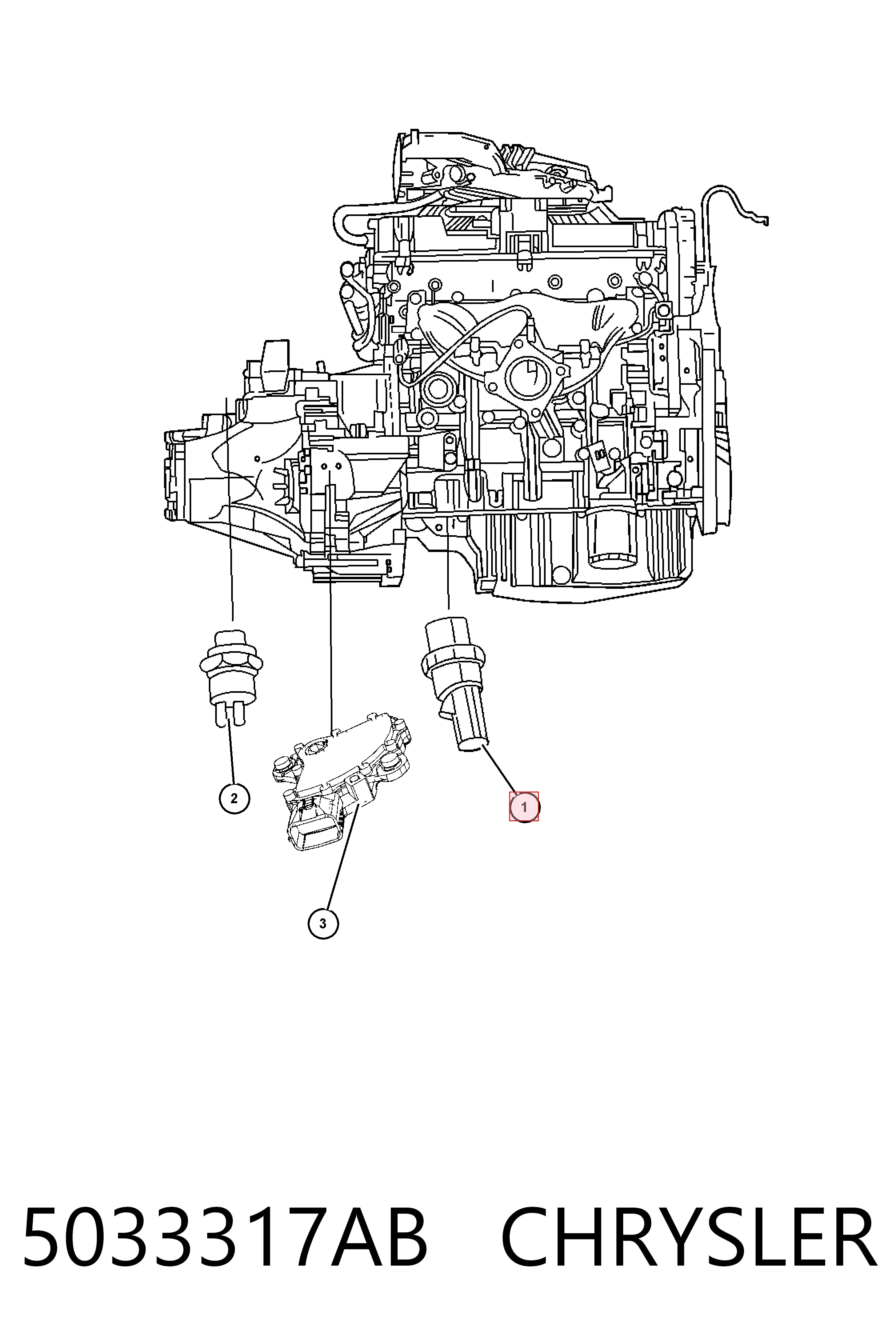 5033317AB Chrysler Indicador de presión del aceite