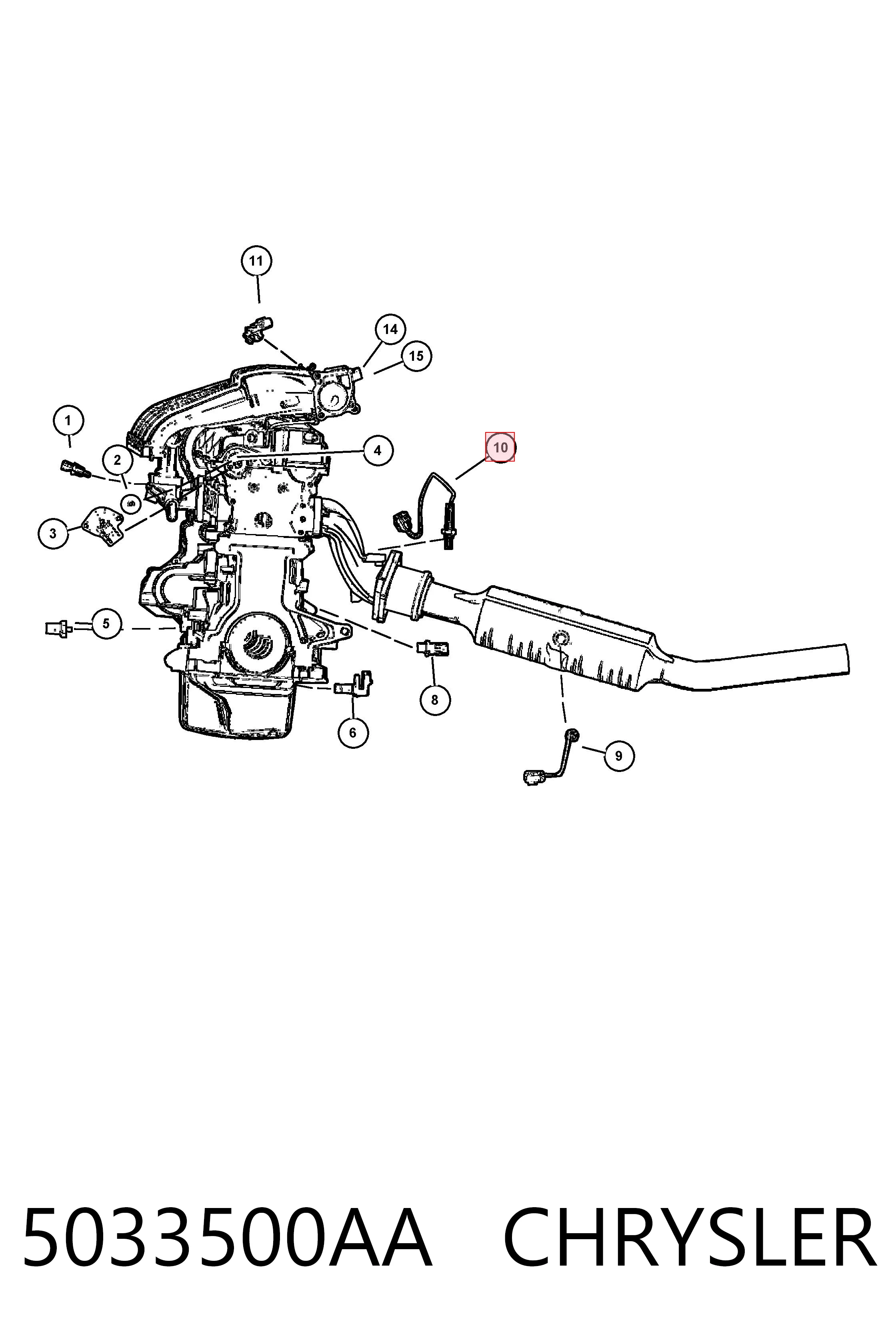 5033500AA Chrysler Sensor de oxígeno previo al catalizador