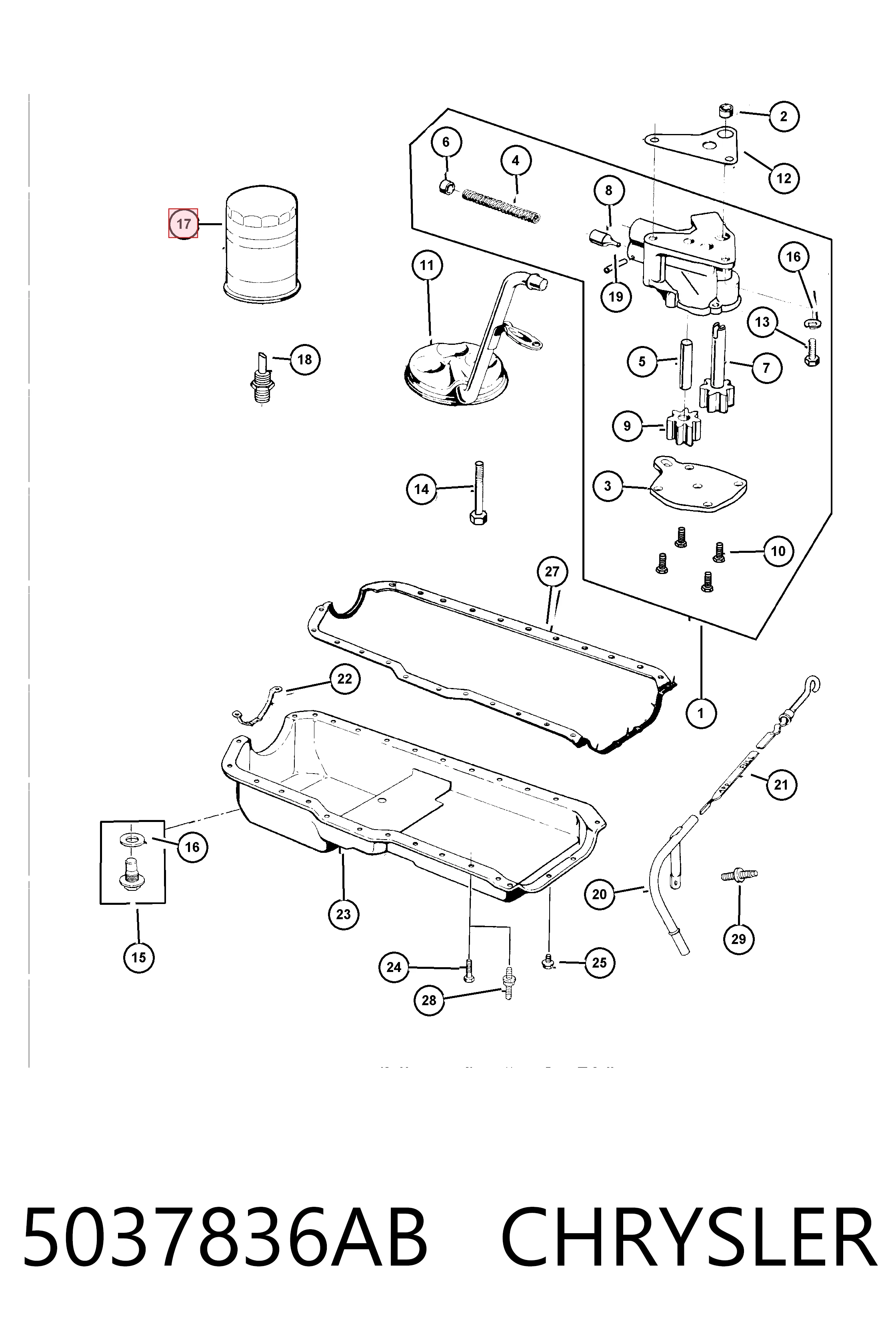 5037836AB Chrysler Filtro aceite