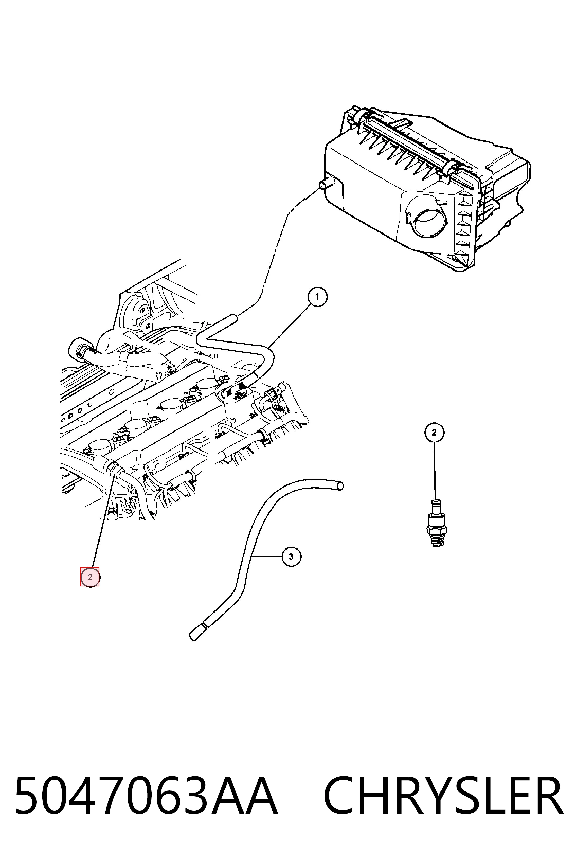 5047063AA Chrysler Válvula de ventilación del cárter