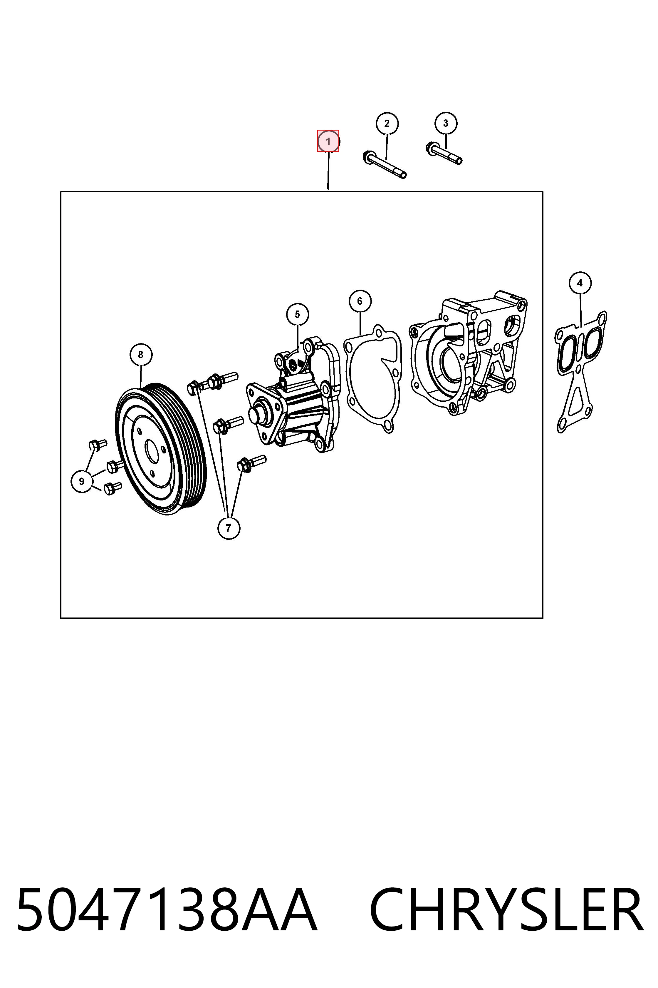 5047138AA Chrysler Bomba refrigerante coche