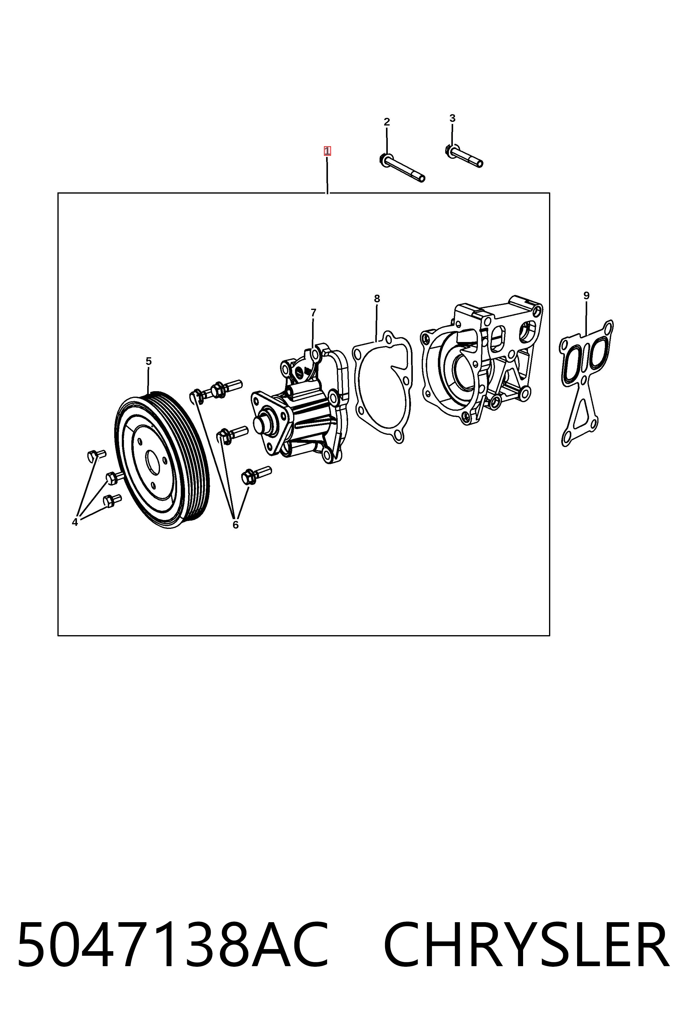 5047138AC Chrysler Bomba refrigerante coche