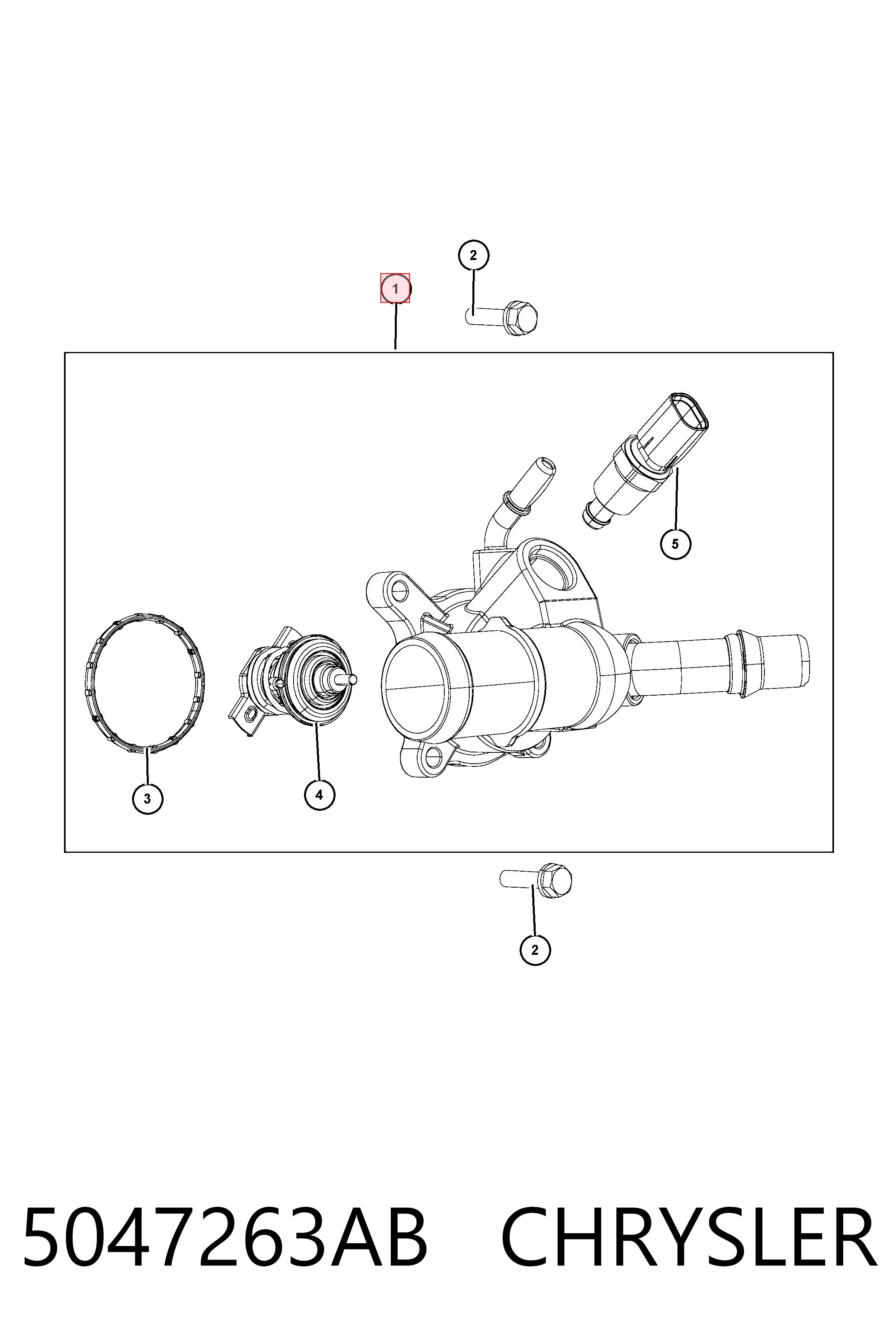 5047263AB Chrysler Caja del termostato