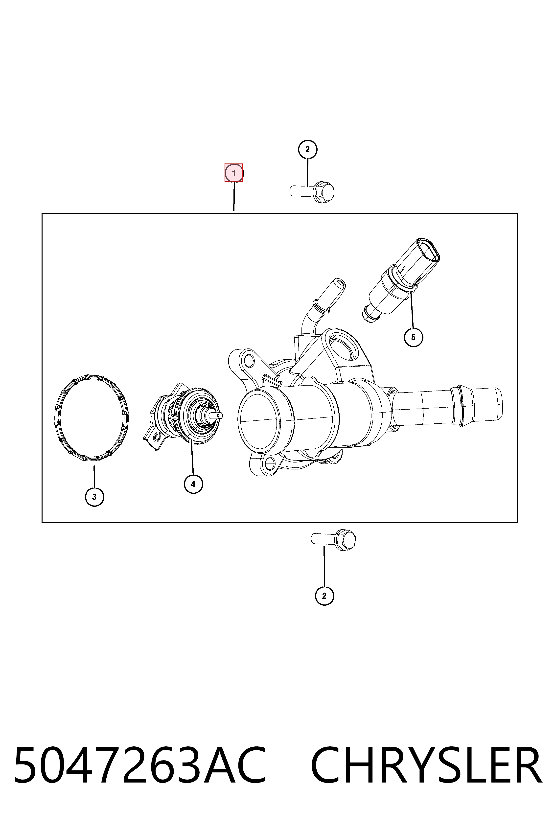 5047263AC Chrysler Caja del termostato