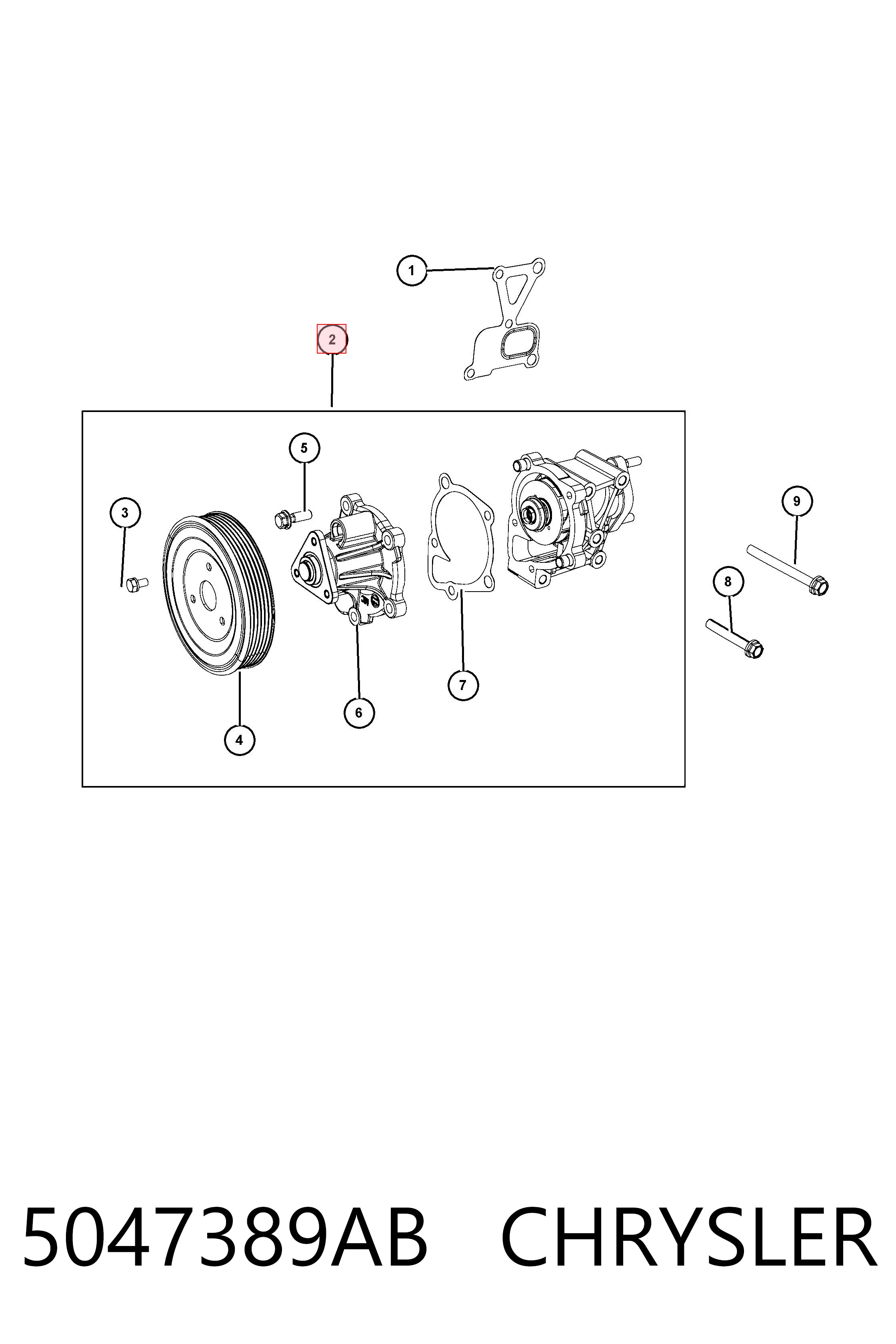 5047389AB Chrysler Bomba refrigerante coche
