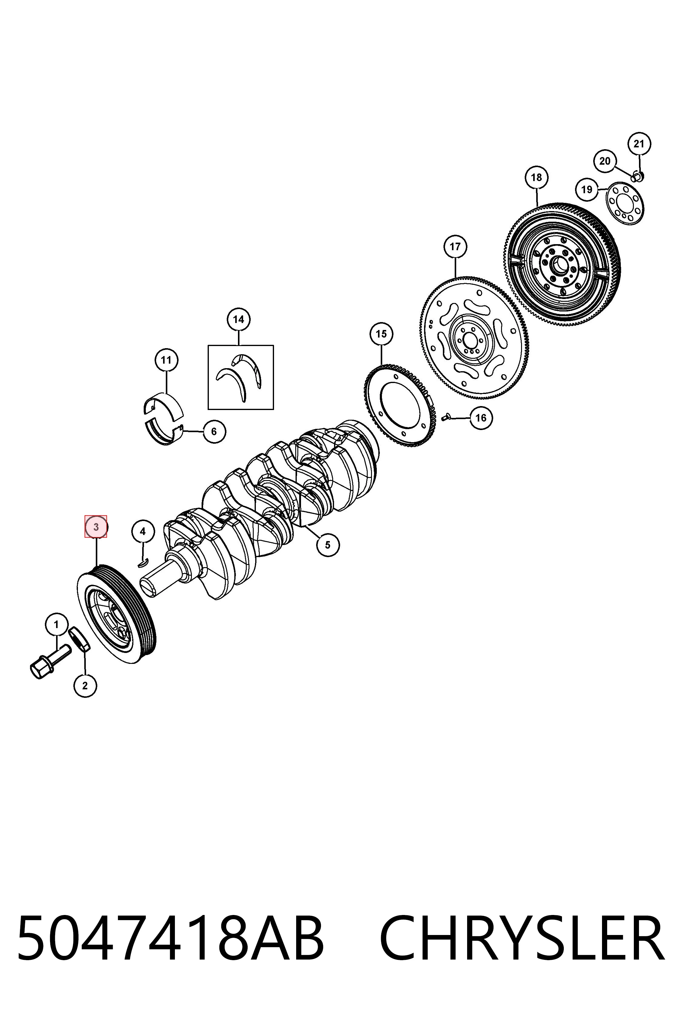 Polea de cigüeñal para Jeep Compass MP