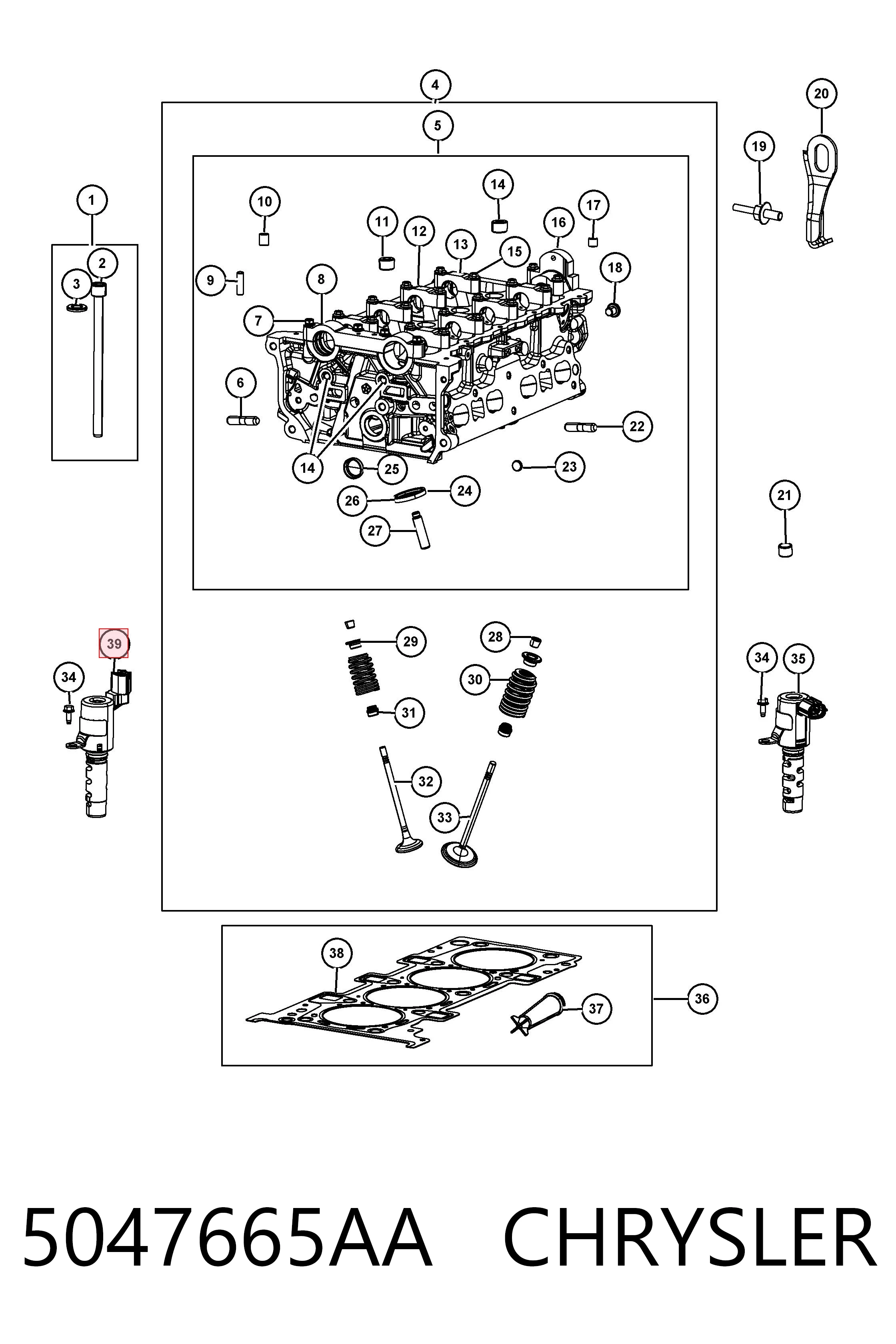 5047665AA Chrysler Válvula control, ajuste de levas