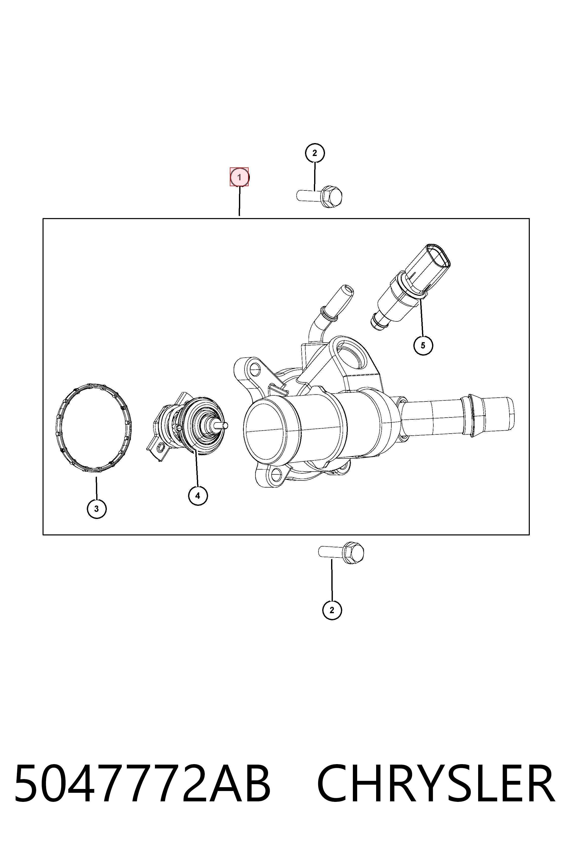 5047772AB Chrysler Caja del termostato