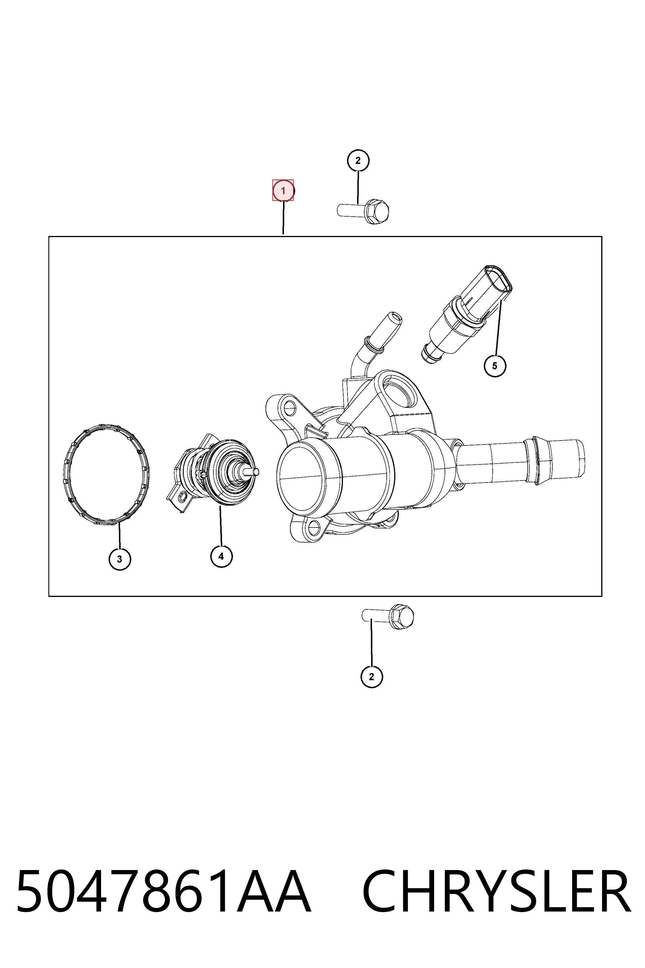 5047861AA Chrysler Caja del termostato