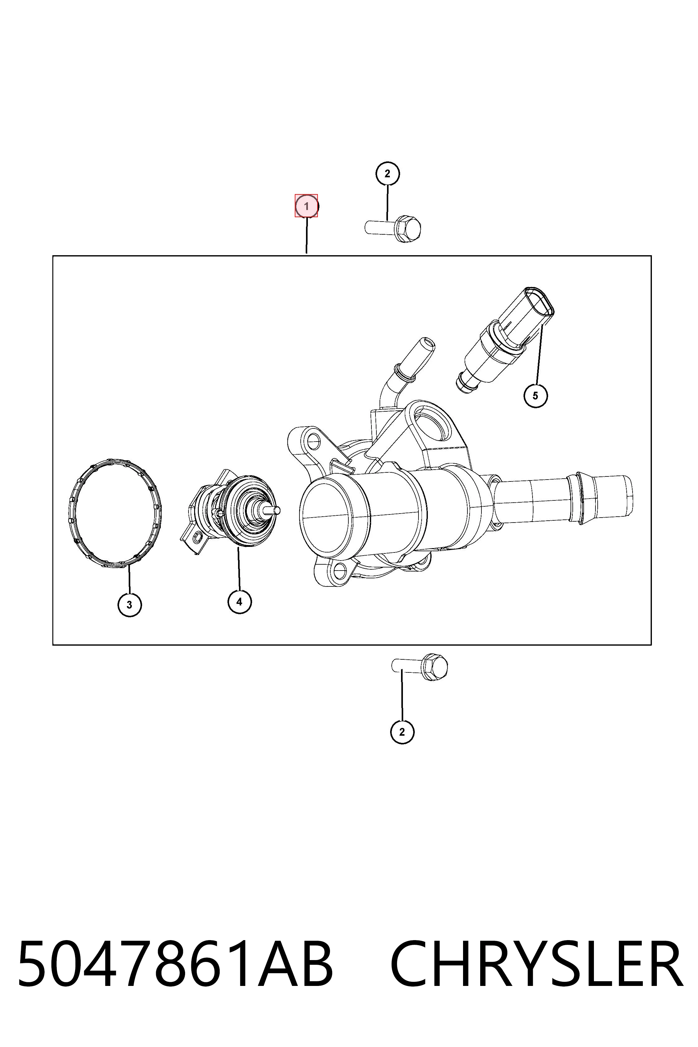 5047861AB Chrysler Caja del termostato