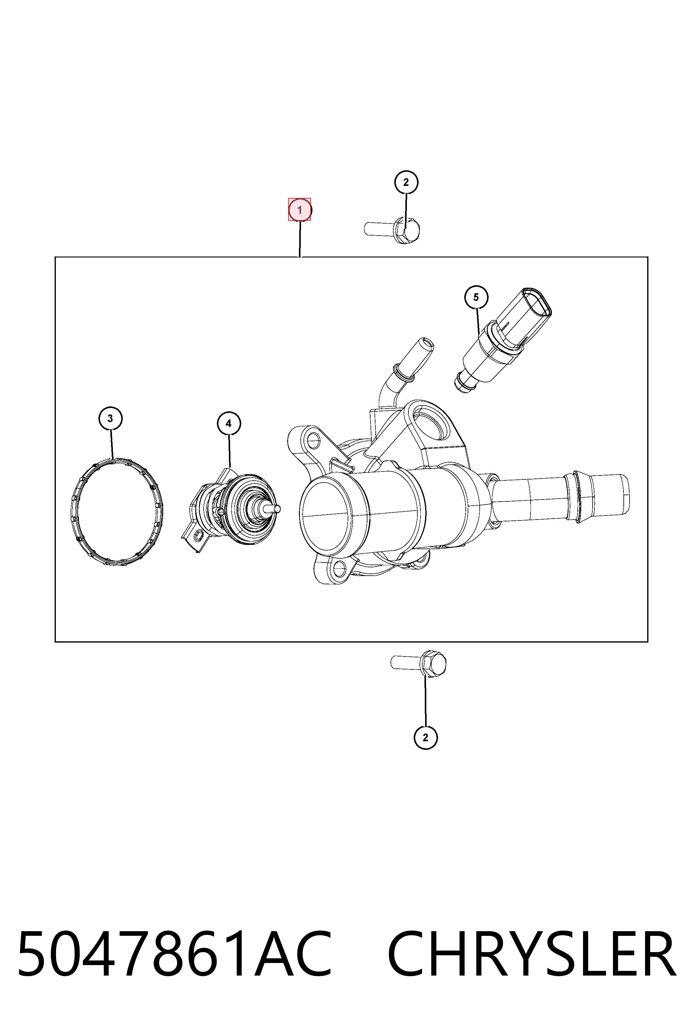 5047861AC Chrysler Caja del termostato