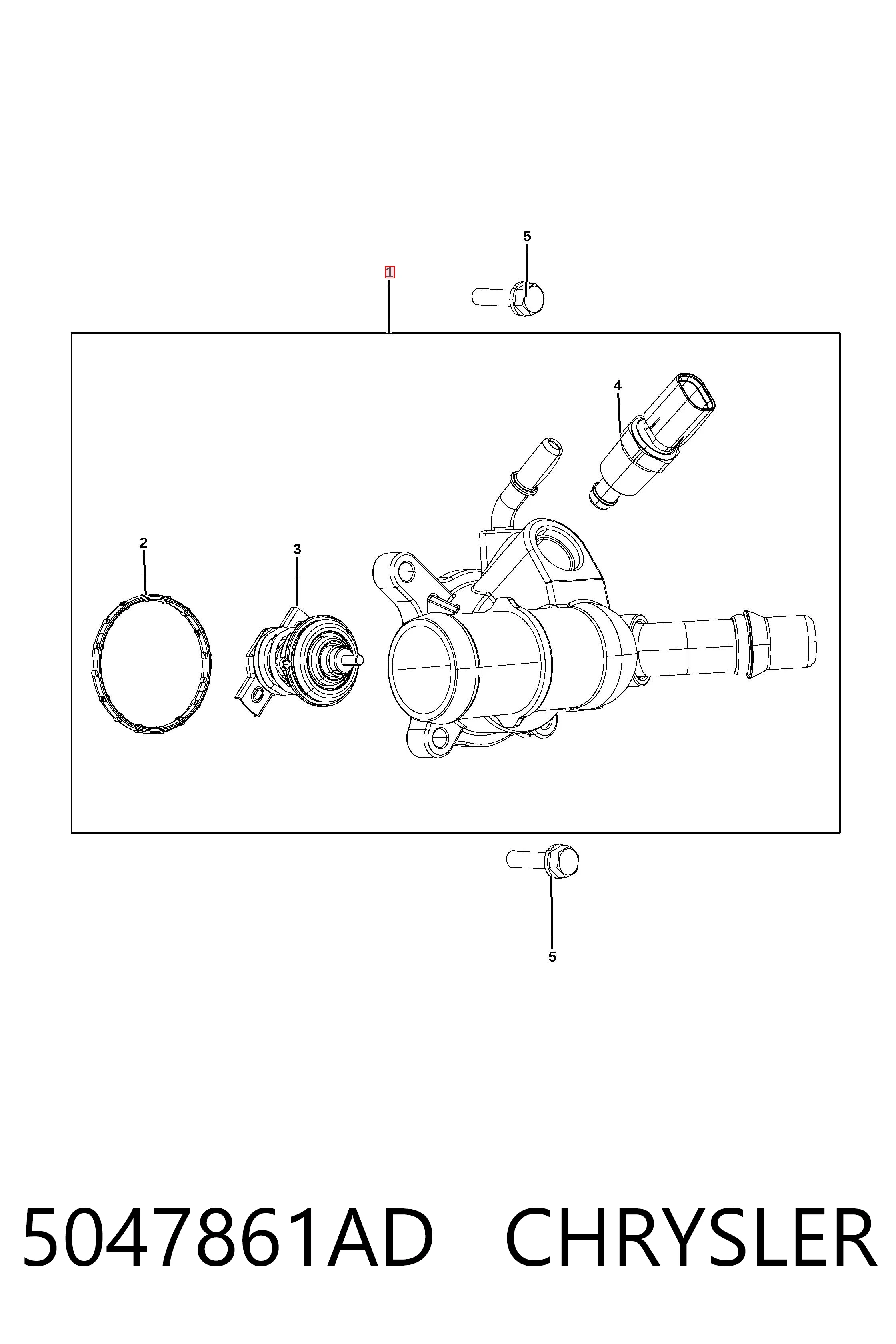 5047861AD Chrysler Caja del termostato