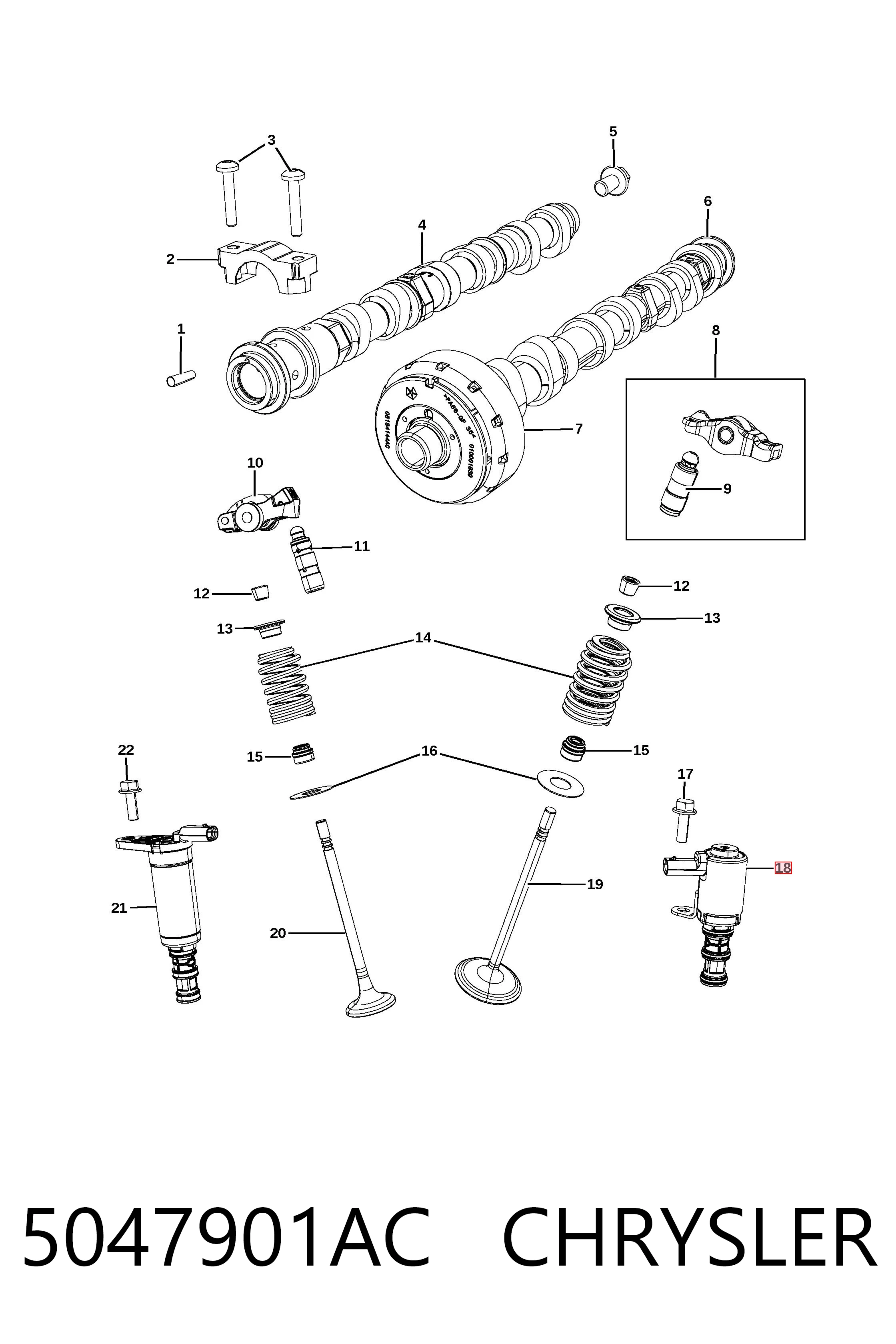 5047901AC Chrysler Válvula control, ajuste de levas