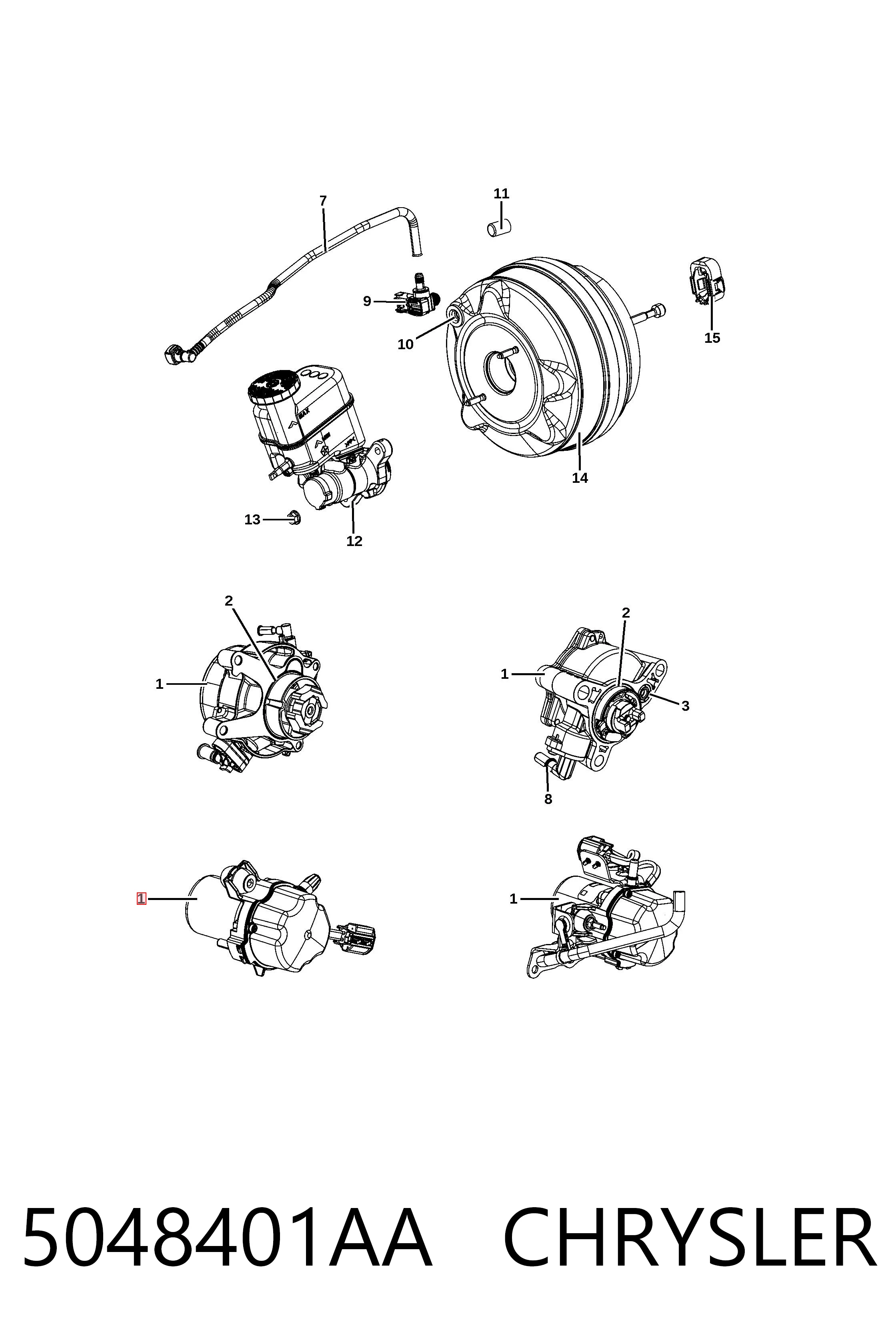 5048401AA Chrysler Bomba de vacío de frenado