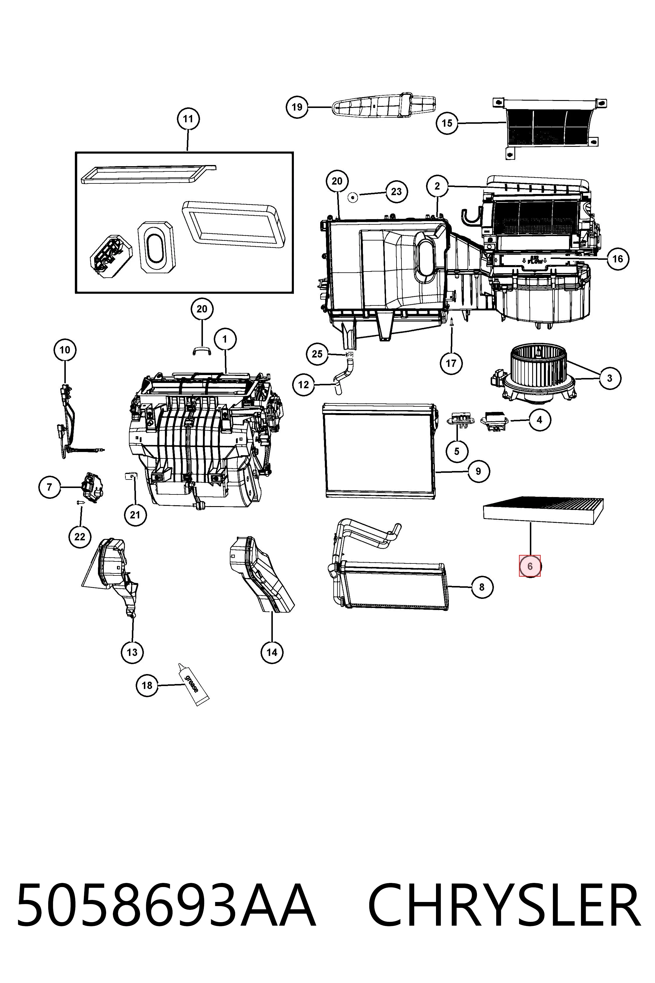 5058693AA Chrysler Filtro antipolen