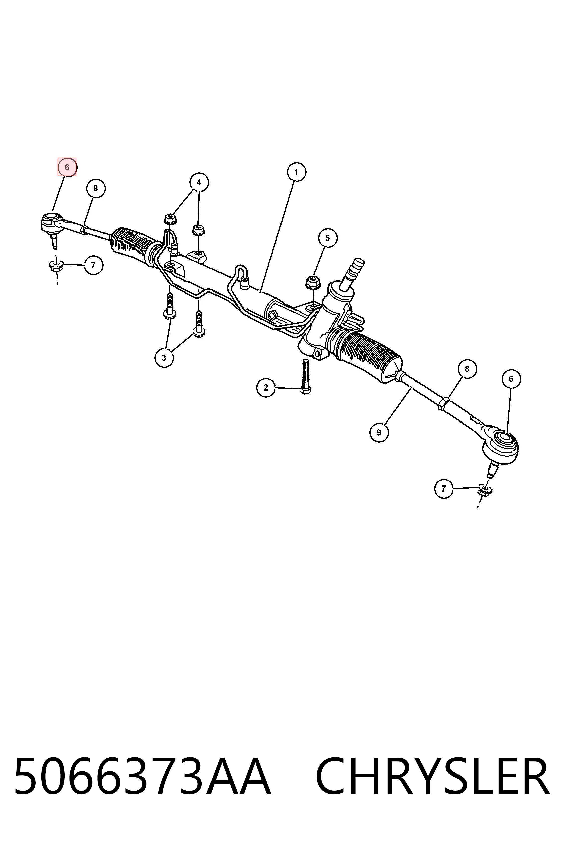 5066373AA Chrysler Rótula de dirección