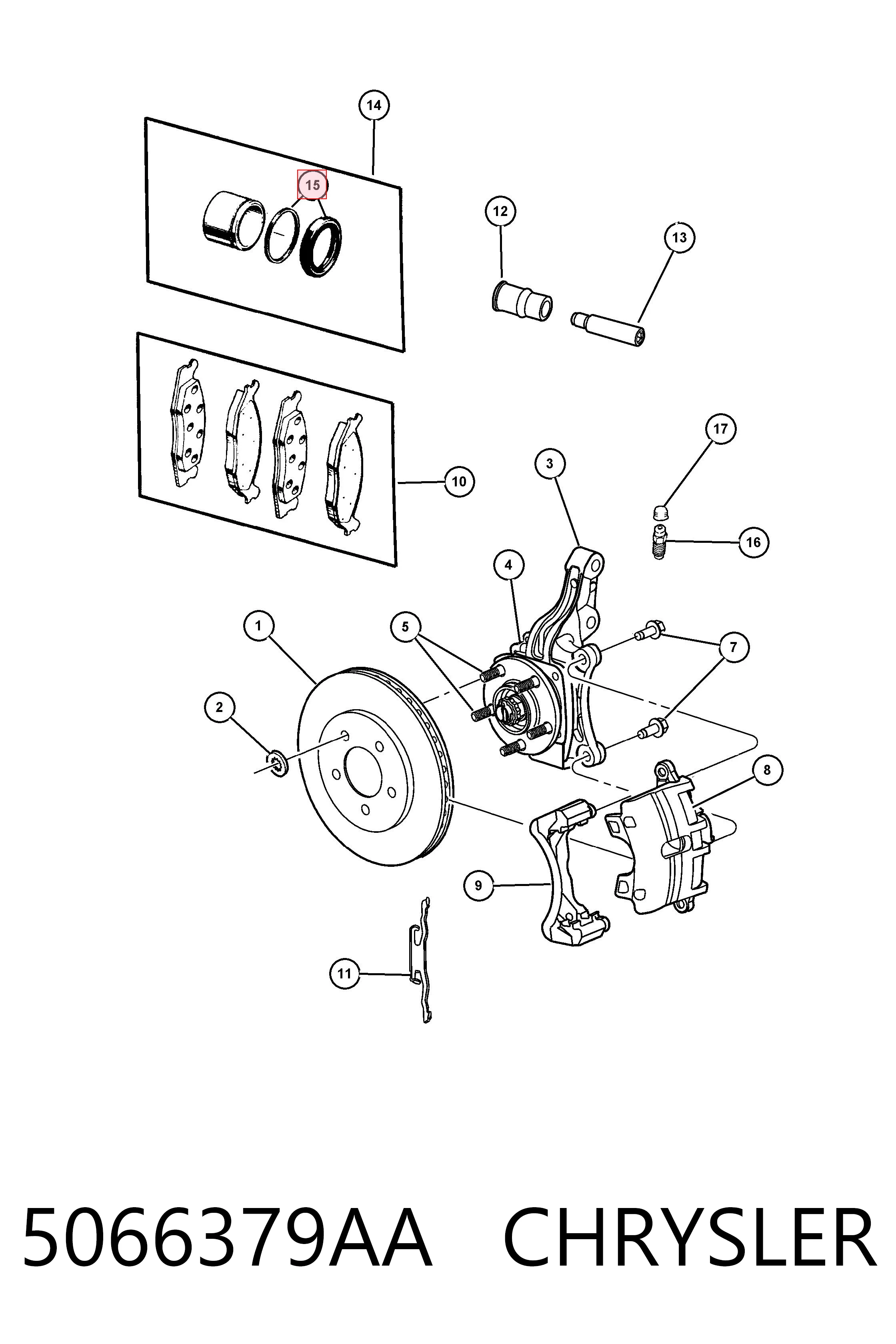 5066379AA Chrysler Kit de reparación de pinzas