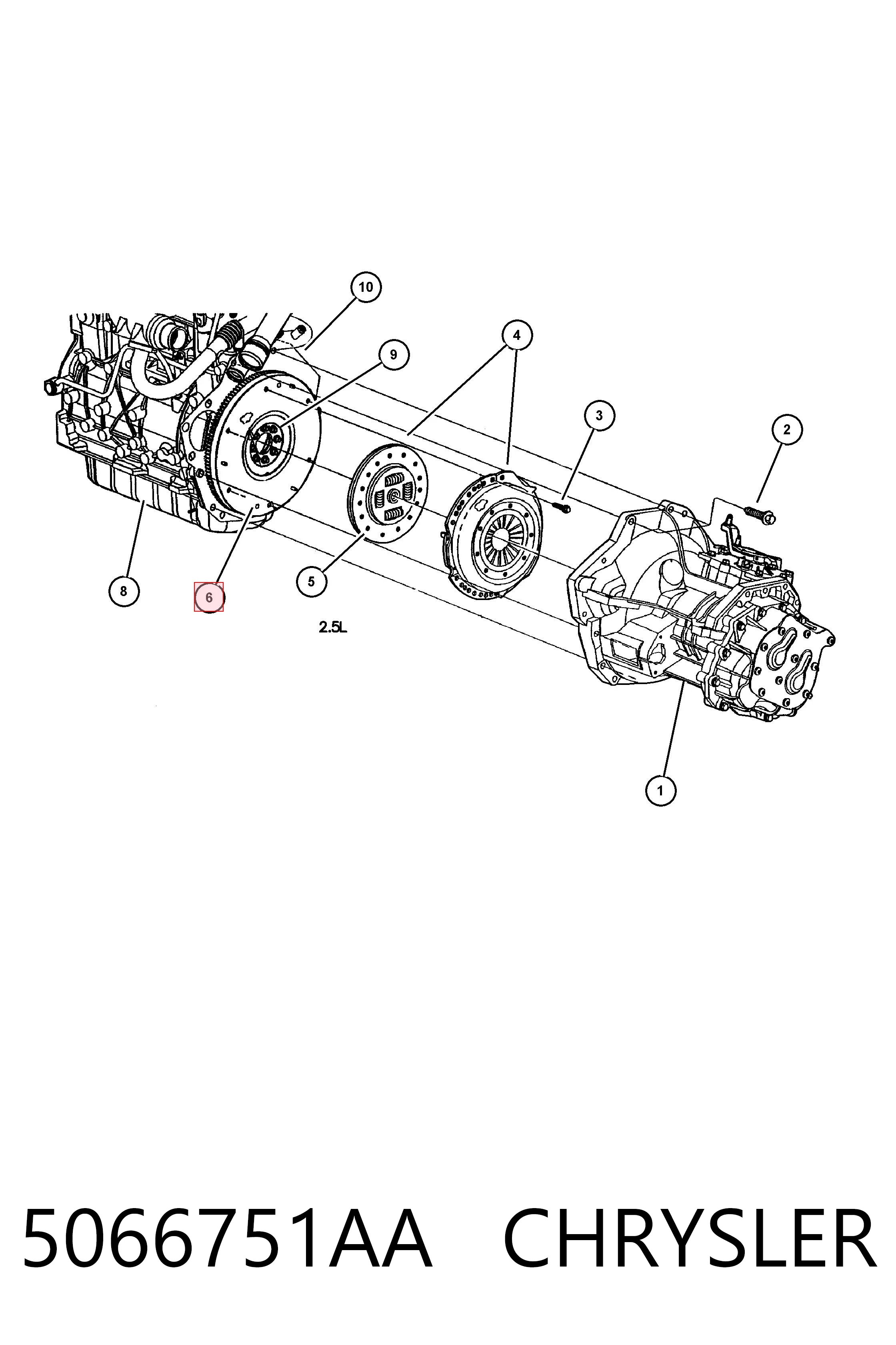 Volante de motor 5066751AA CHRYSLER
