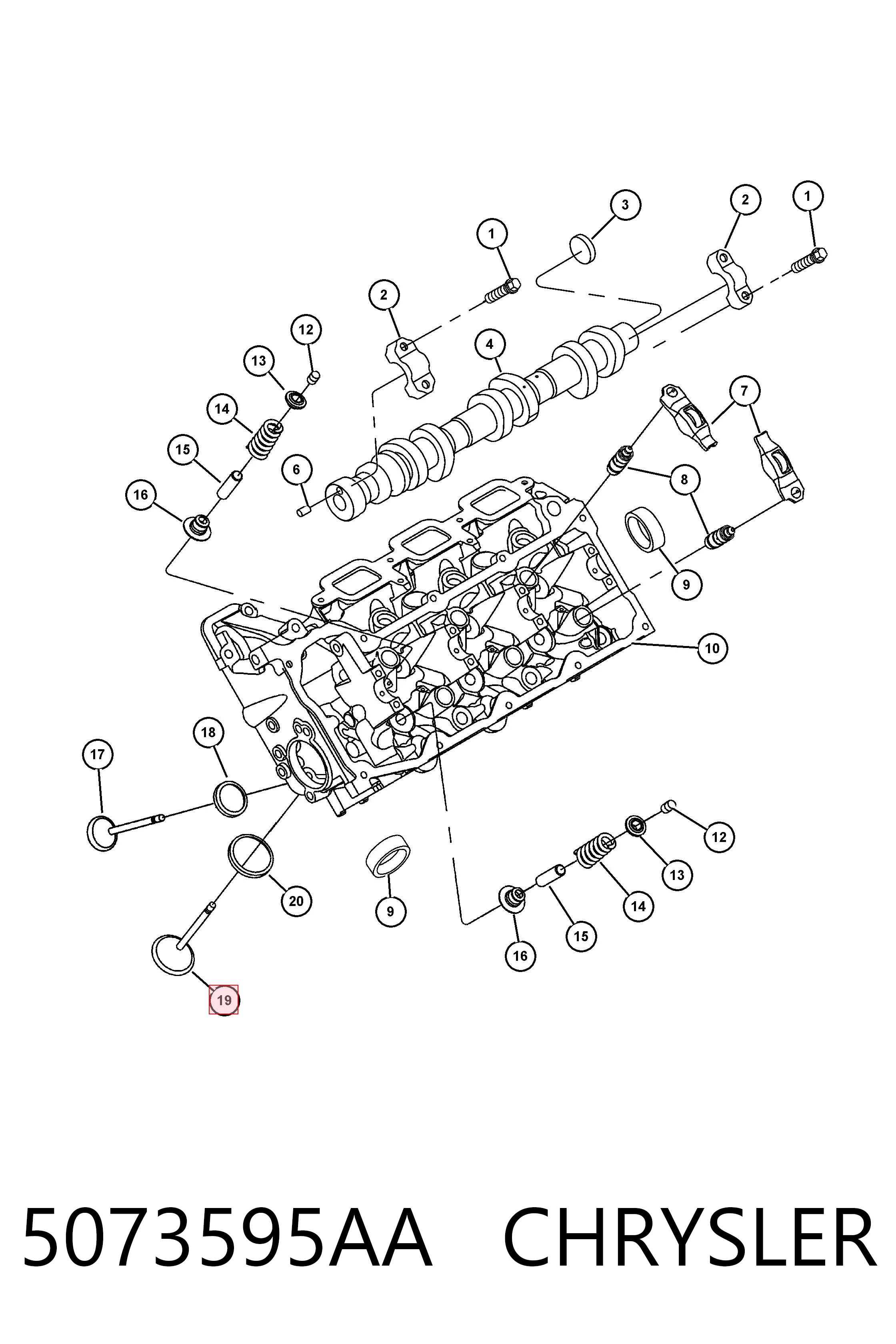 Válvula de admisión 53020747AB MITSUBISHI