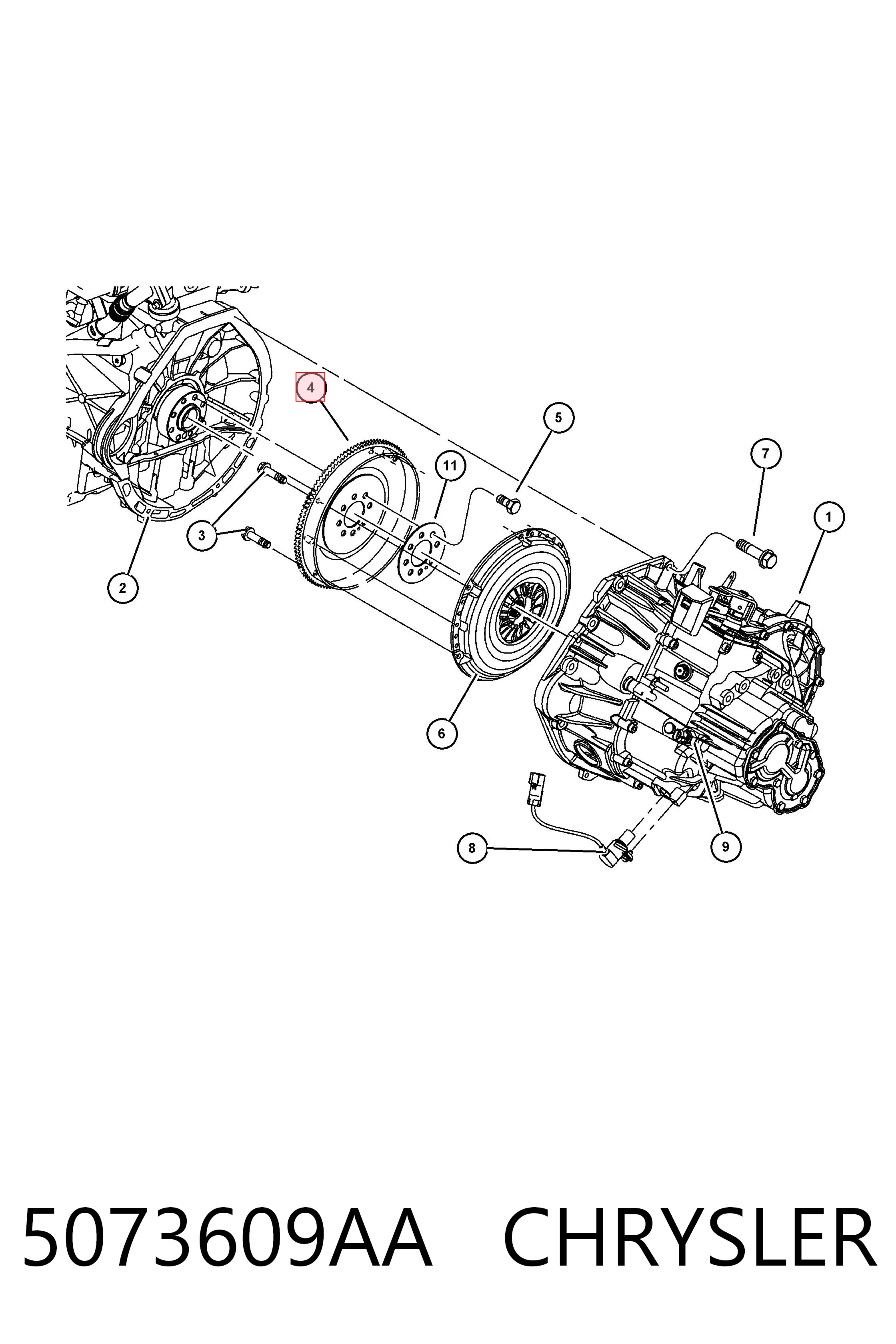 Volante de motor 5073609AA CHRYSLER