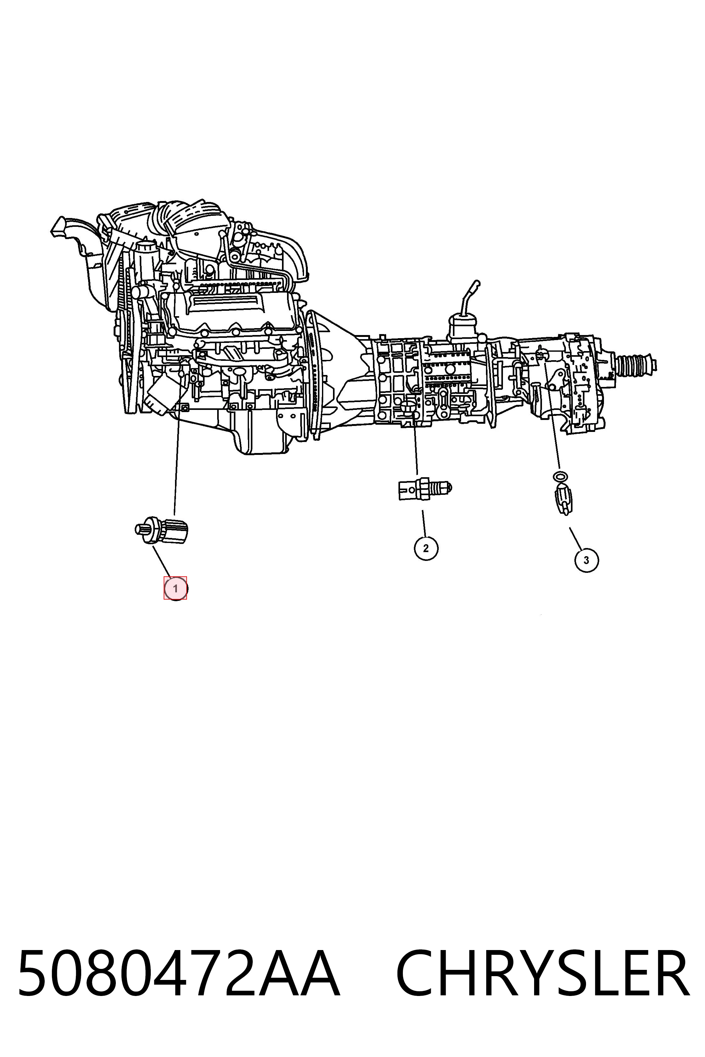 5080472AA Chrysler Indicador de presión del aceite