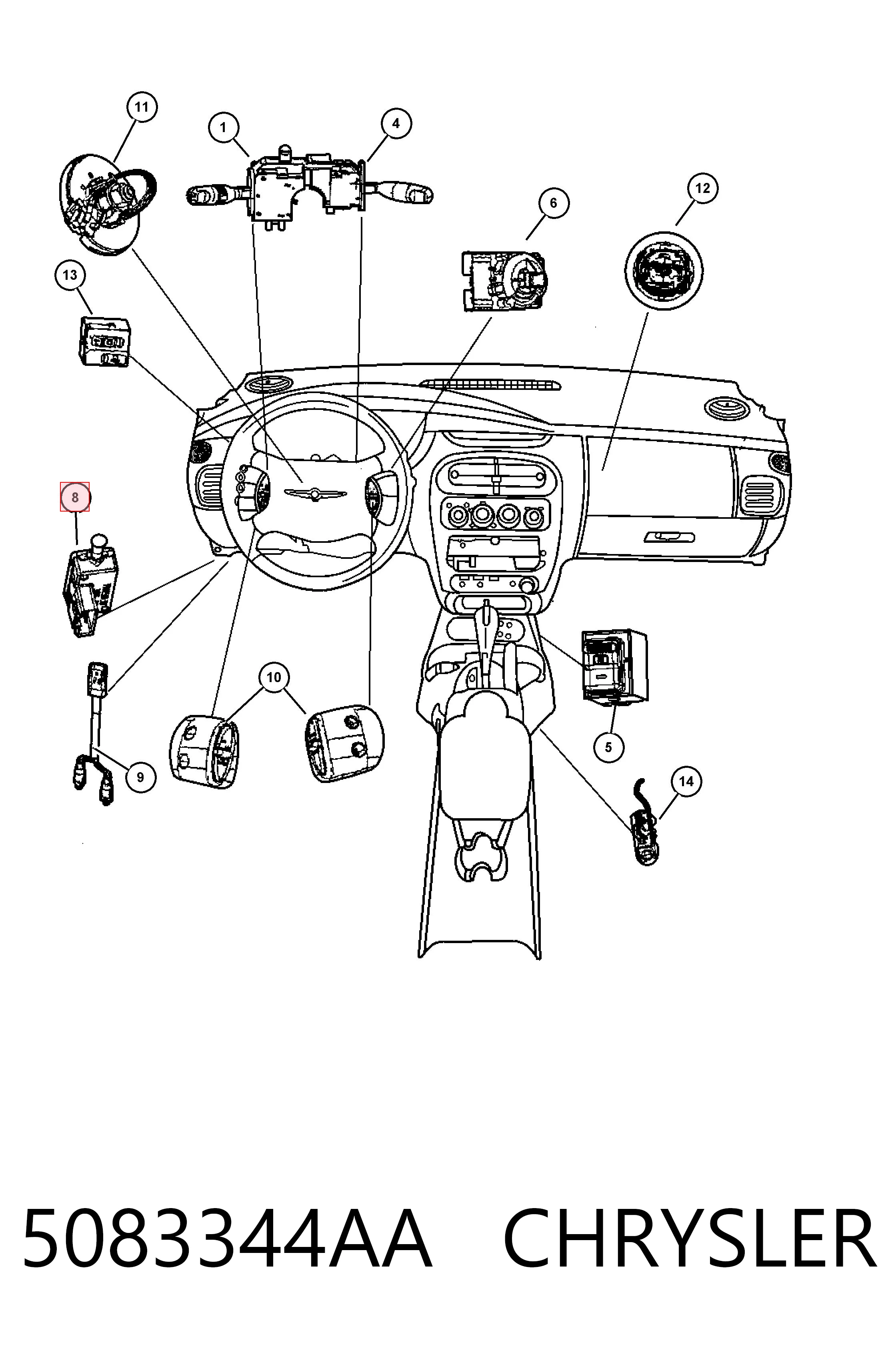 5083344AA Chrysler Interruptor luces de freno