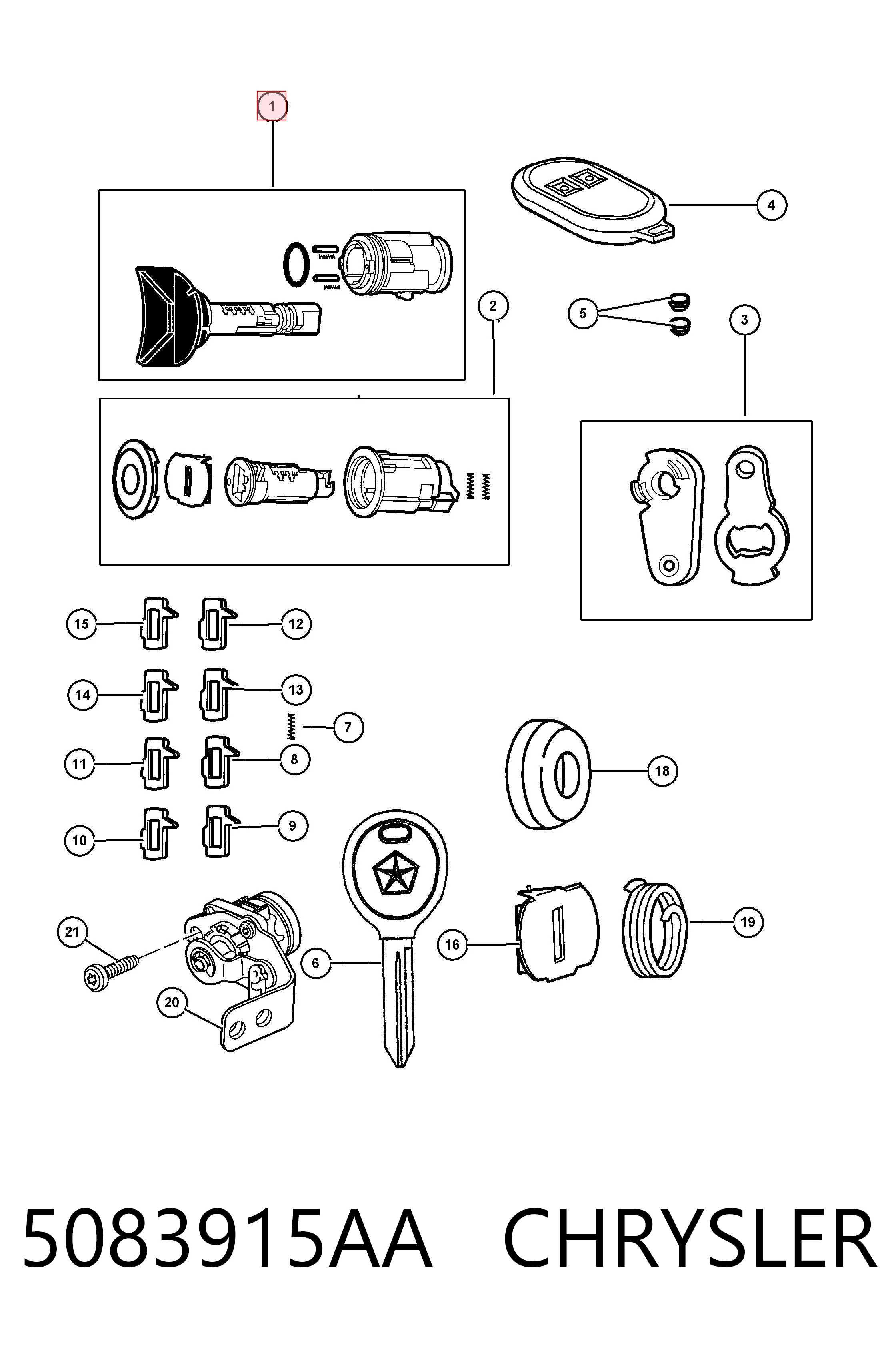 Interruptor de arranque Chrysler Voyager II GS monovolumen (1995 - 2001) precio, desde 57,48 EUR