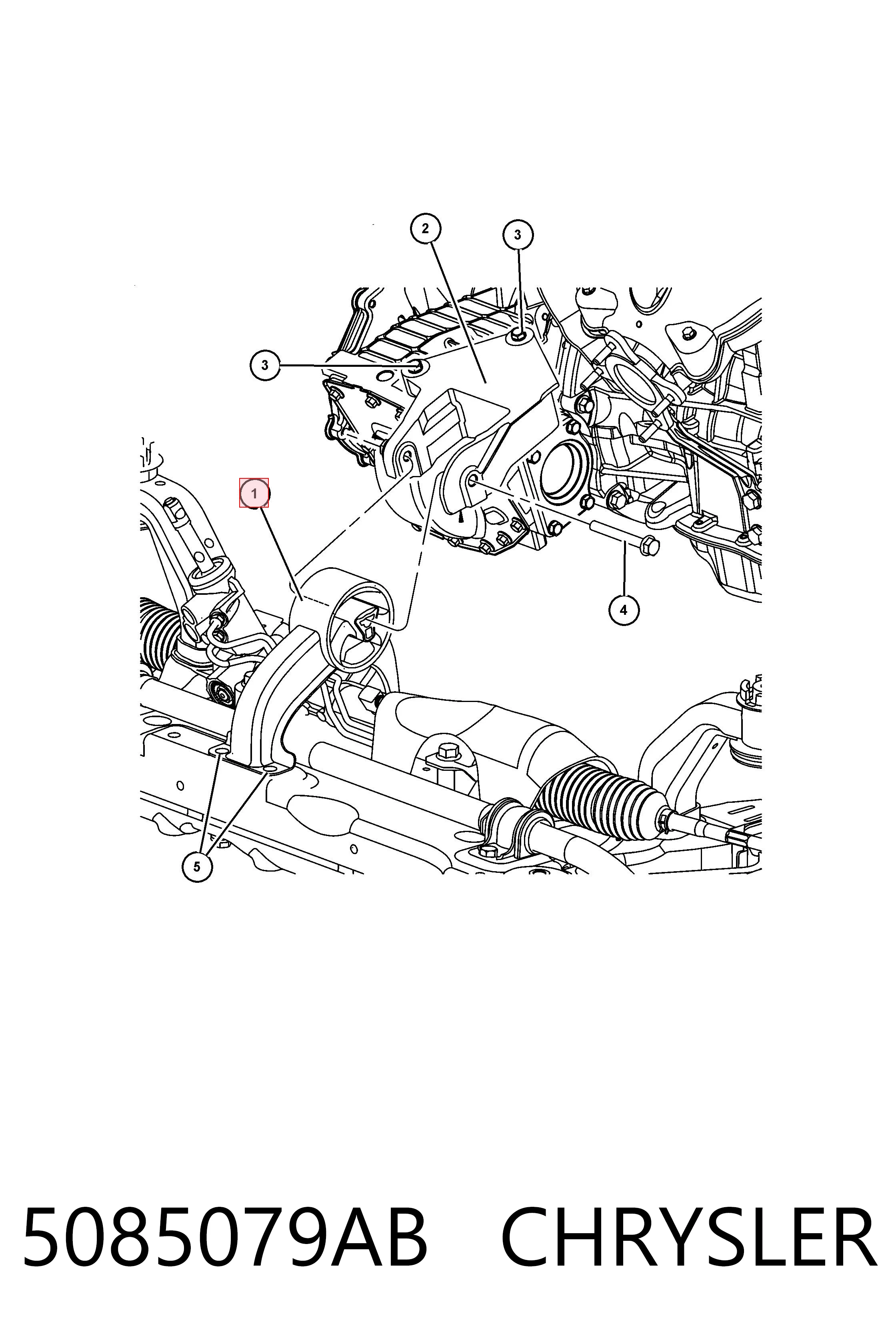 5085079AB Chrysler Taco de motor